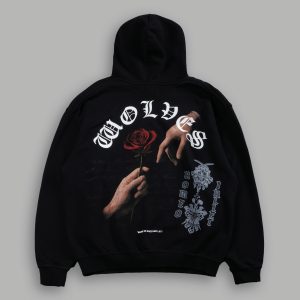 Crossed Hearts Pierce Hoodie in Black