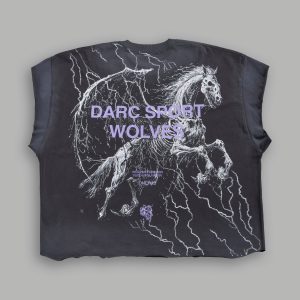 Pegasus Storm Grunge Cut-Off Tee in Wolf Gray Drift Wash
