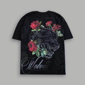 Nocturne Bloom Premium Oversized Tee in Black