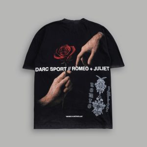 Crossed Hearts Premium Oversized Tee in Black