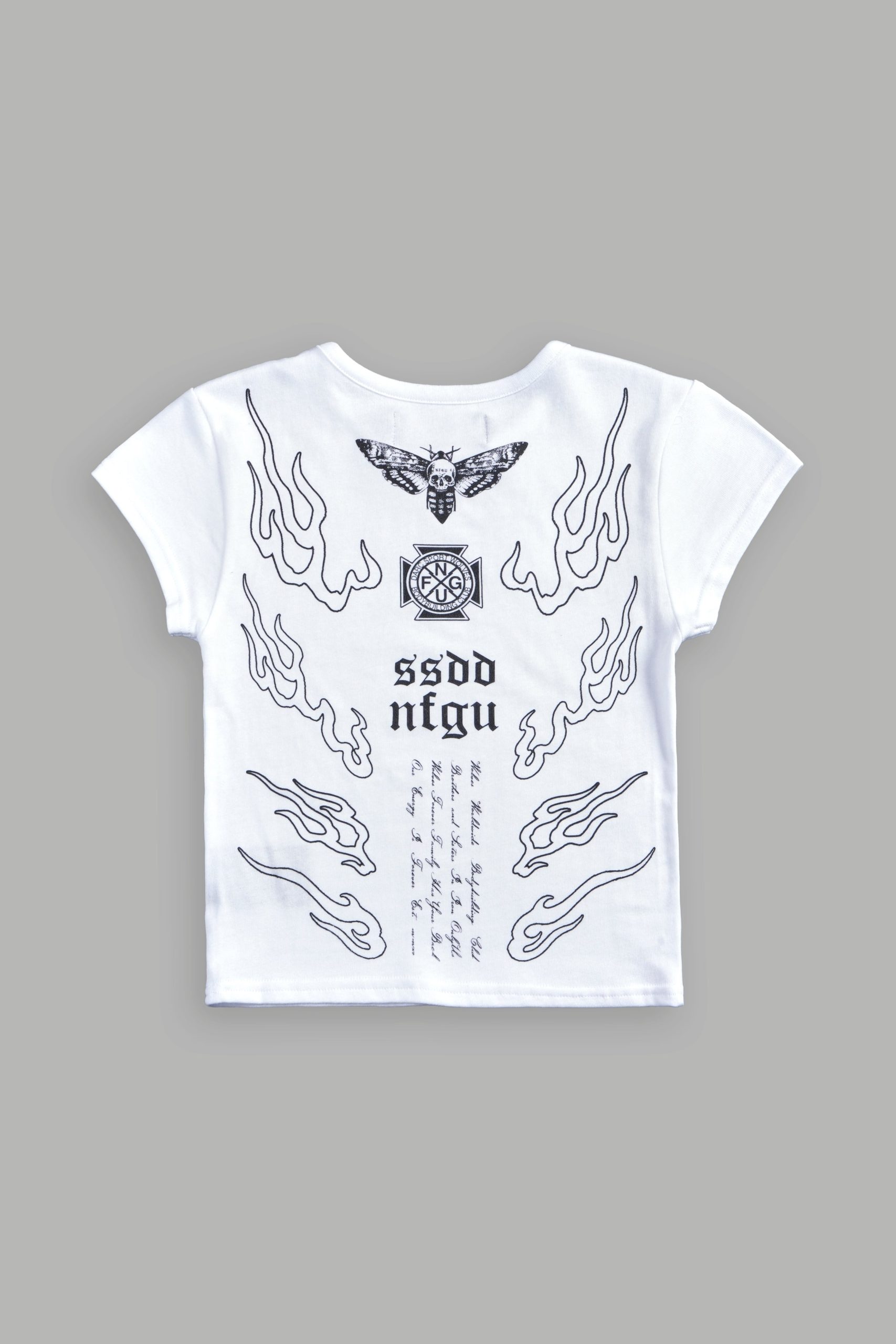 Moth Flames V2 Baby Tee in White - Image 7