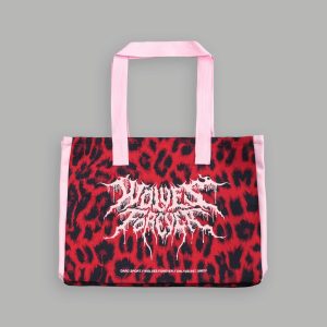Moth Forever Canvas Tote in Red Leopard/Cloud Pink