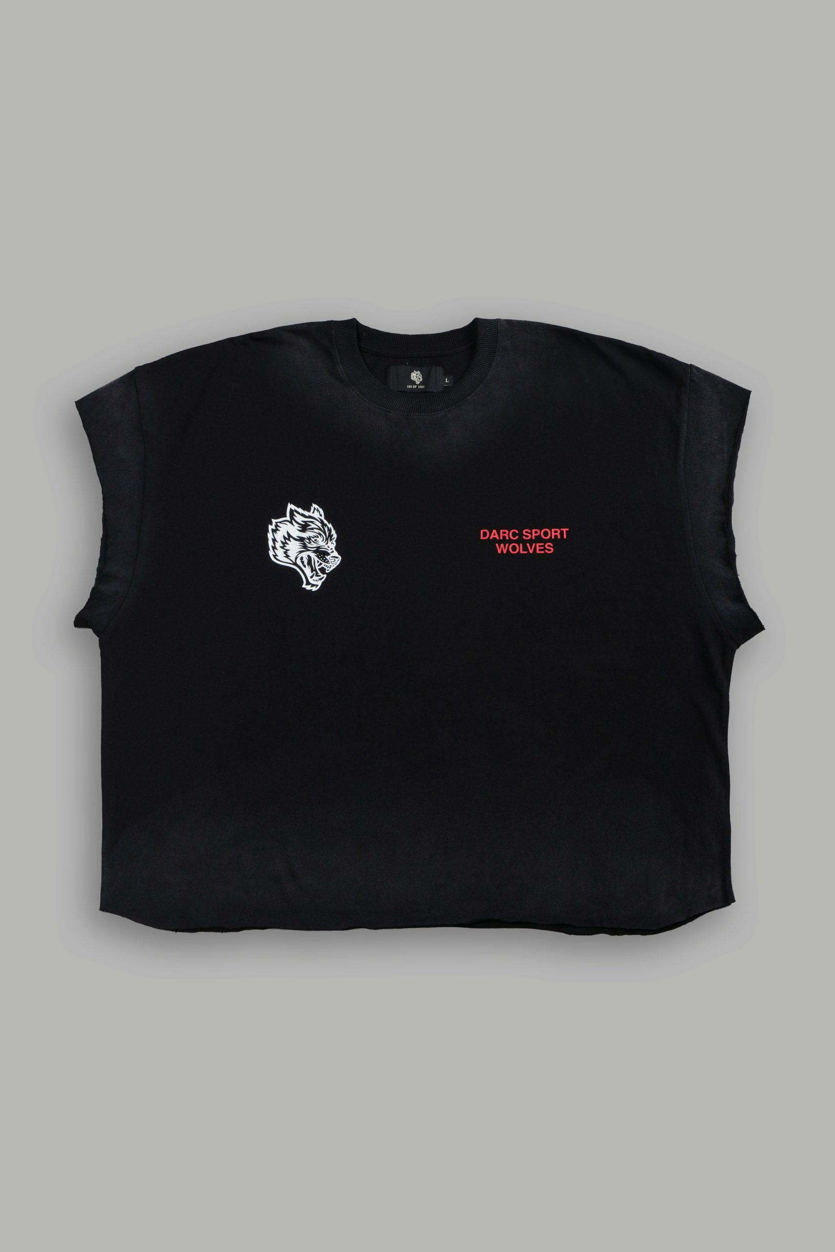 Pegasus Storm Grunge Cut-Off Tee in Black Drift Wash - Image 2