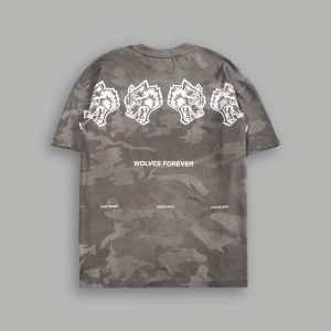Wolves Have Your Back Unisex Premium Oversized Tee in Lush Vintage Woodland Camo