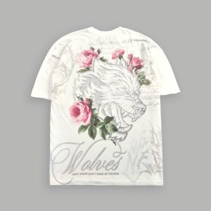 Nocturne Bloom Premium Oversized Tee in Cream