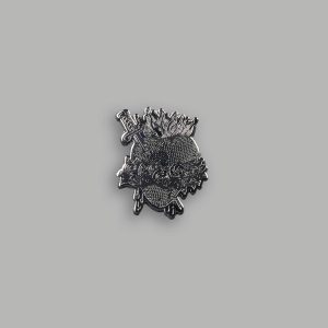 Sacred Heart Enamel Pin in Silver/Black