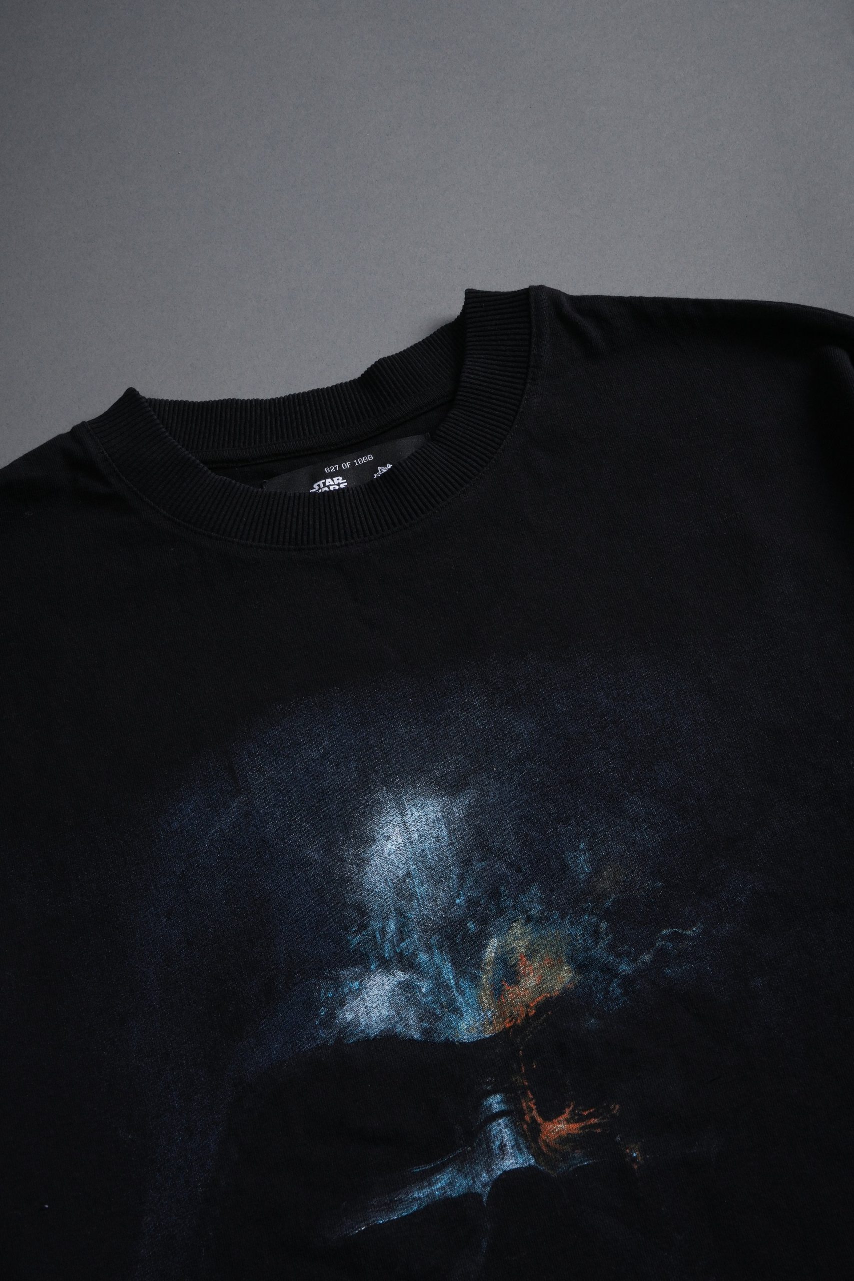 Vader Grunge Mid-Length Raw Hem Tee in Black - Image 4