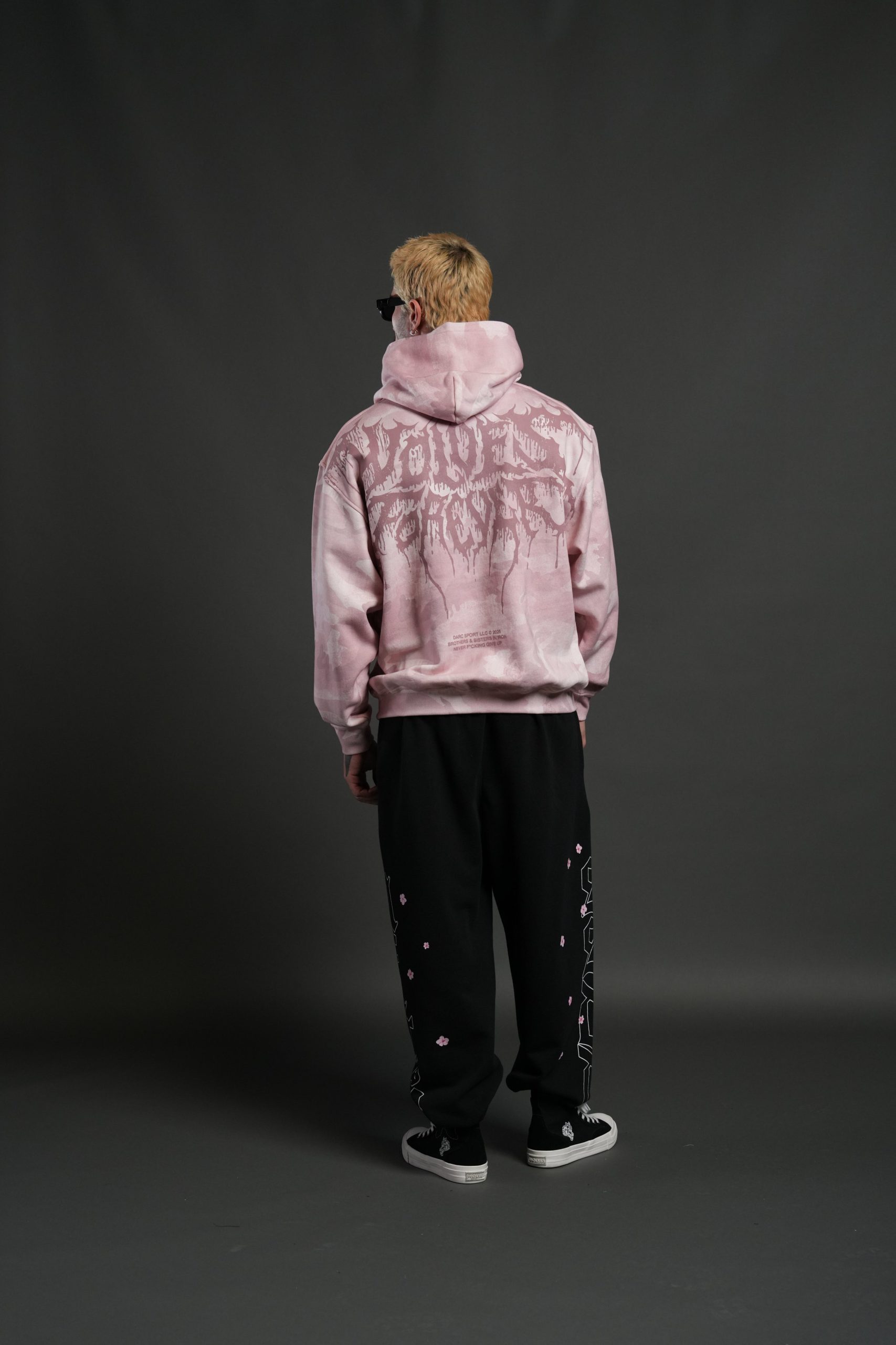 Drip Hesh WLVS FRVR Unisex Pierce Hoodie in Blush Vintage Woodland Camo - Image 12