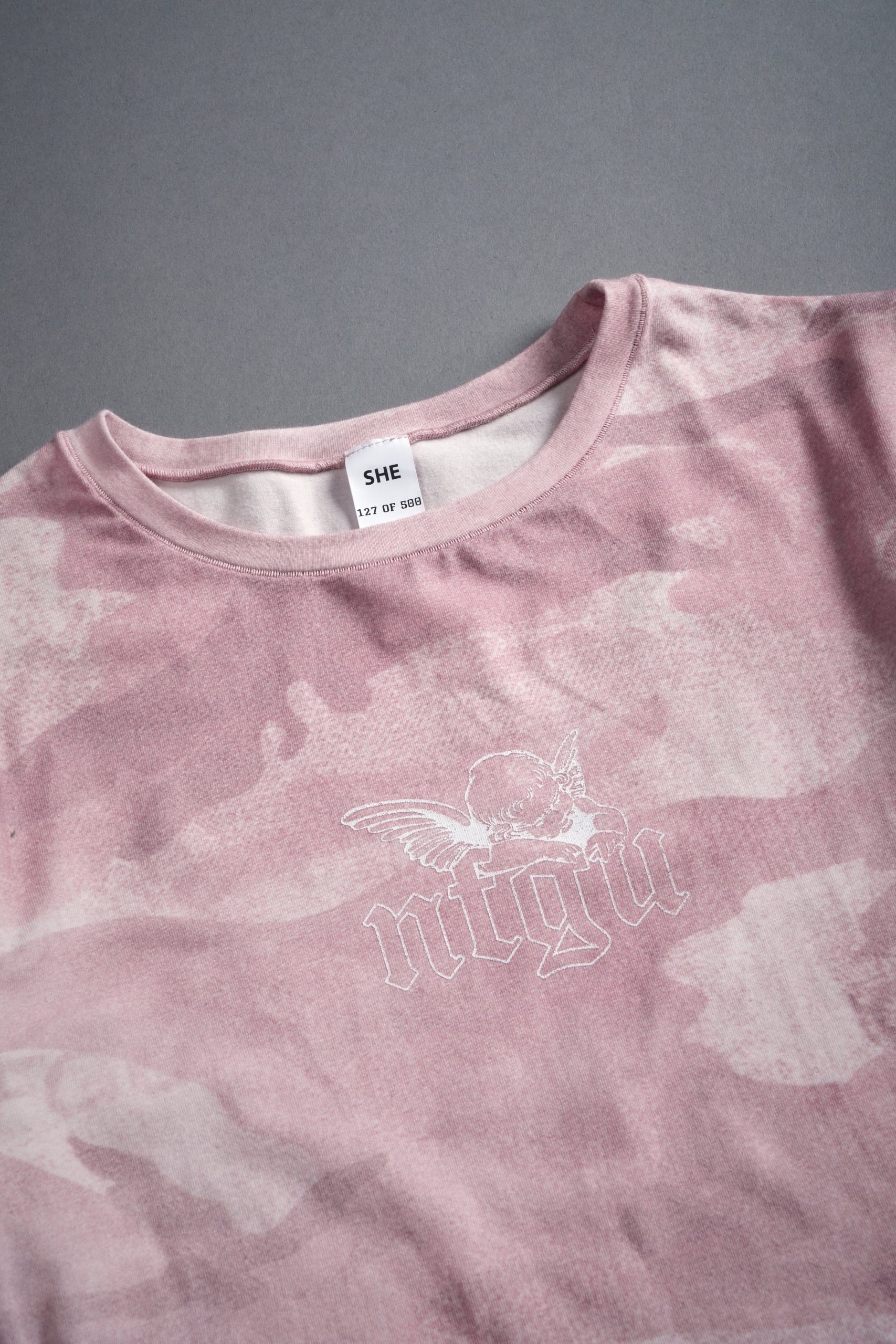 Cherub NFGU Eden S/S Tee in Blush Vintage Woodland Camo - Image 4