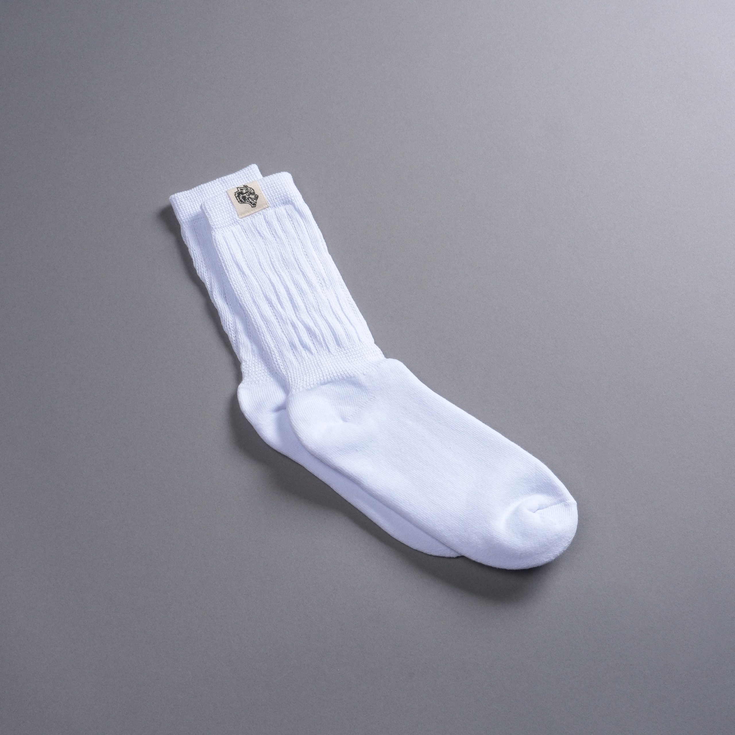 Wolf Patch V2 Comfy Socks in White - Image 3