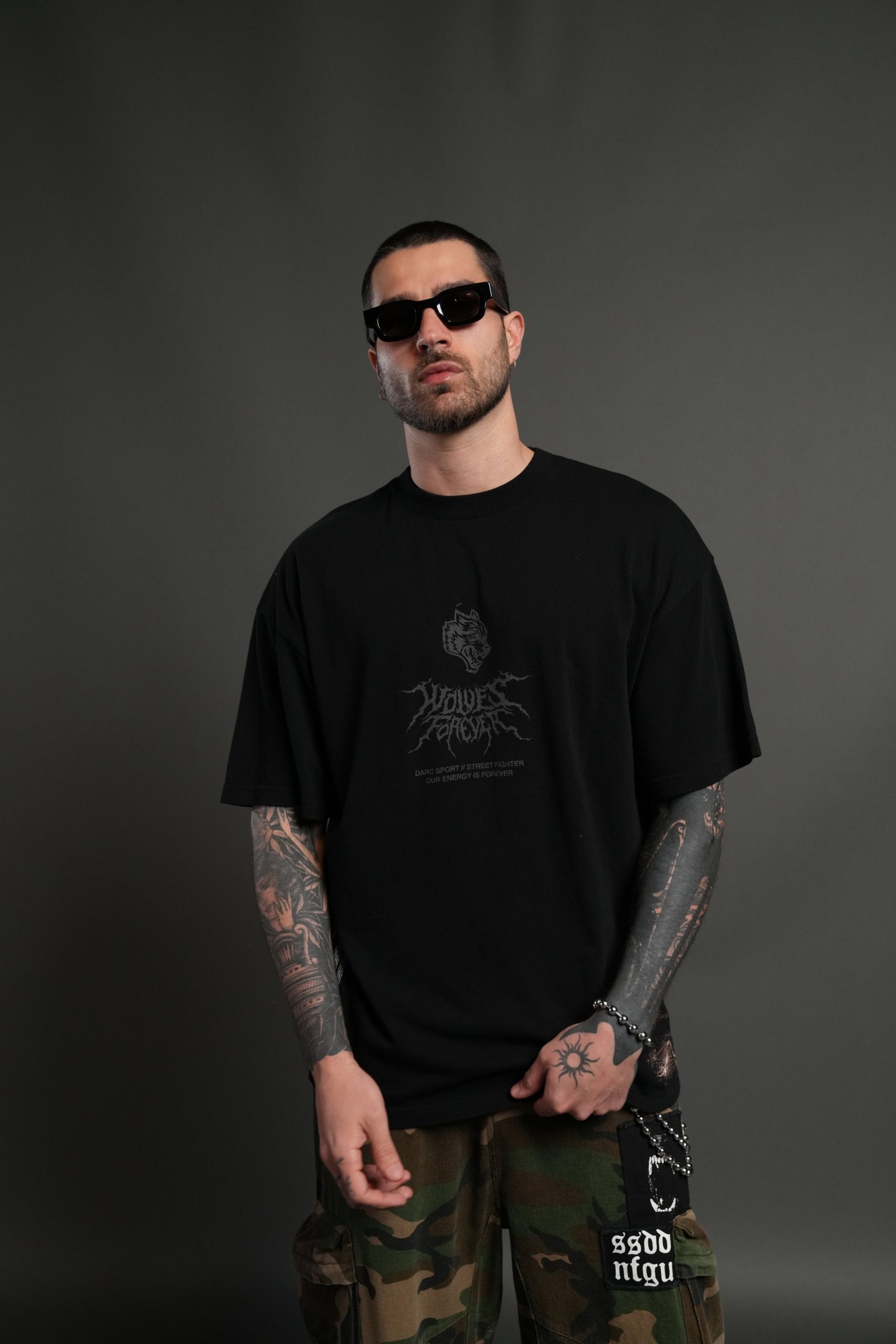 Darc Ken Side By Side Series Premium Oversized Tee in Black - Image 2