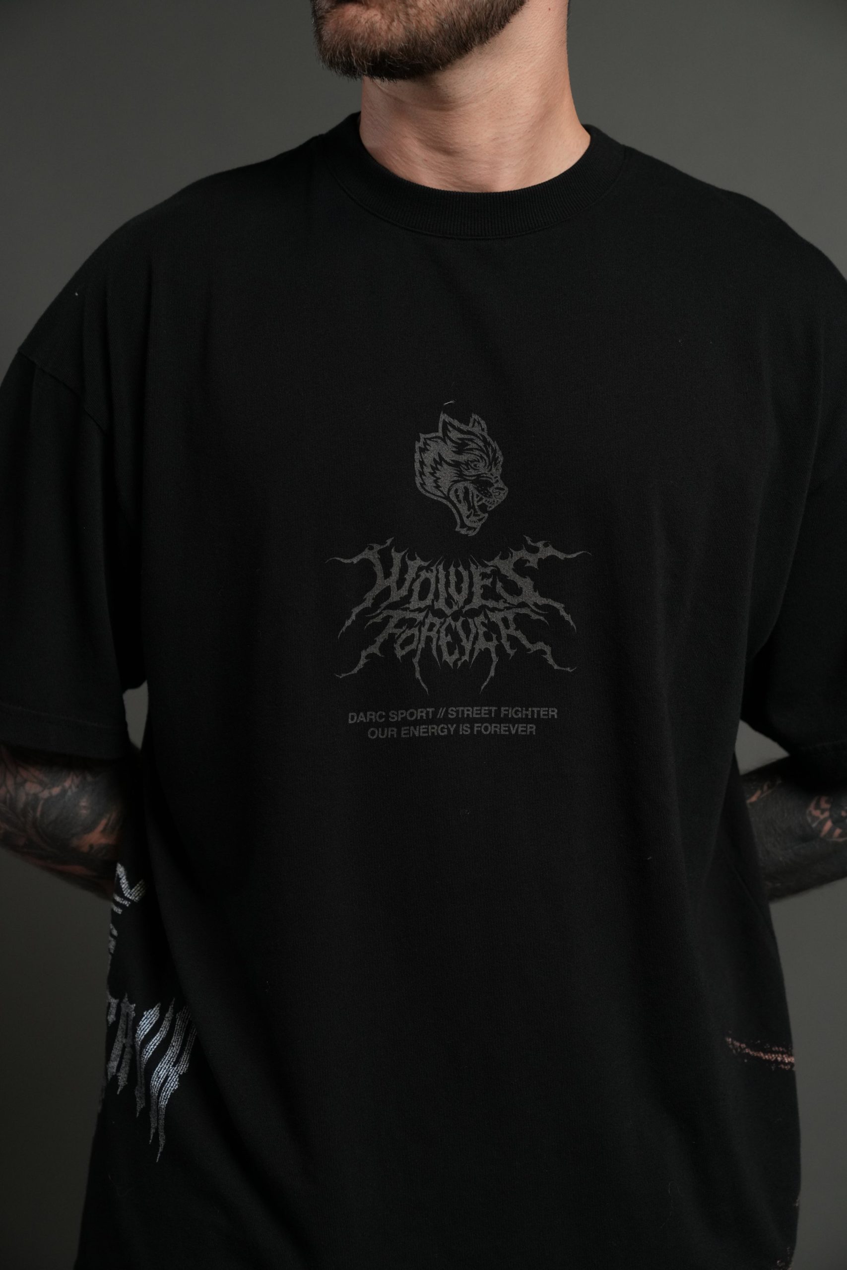 Darc Ken Side By Side Series Premium Oversized Tee in Black - Image 11