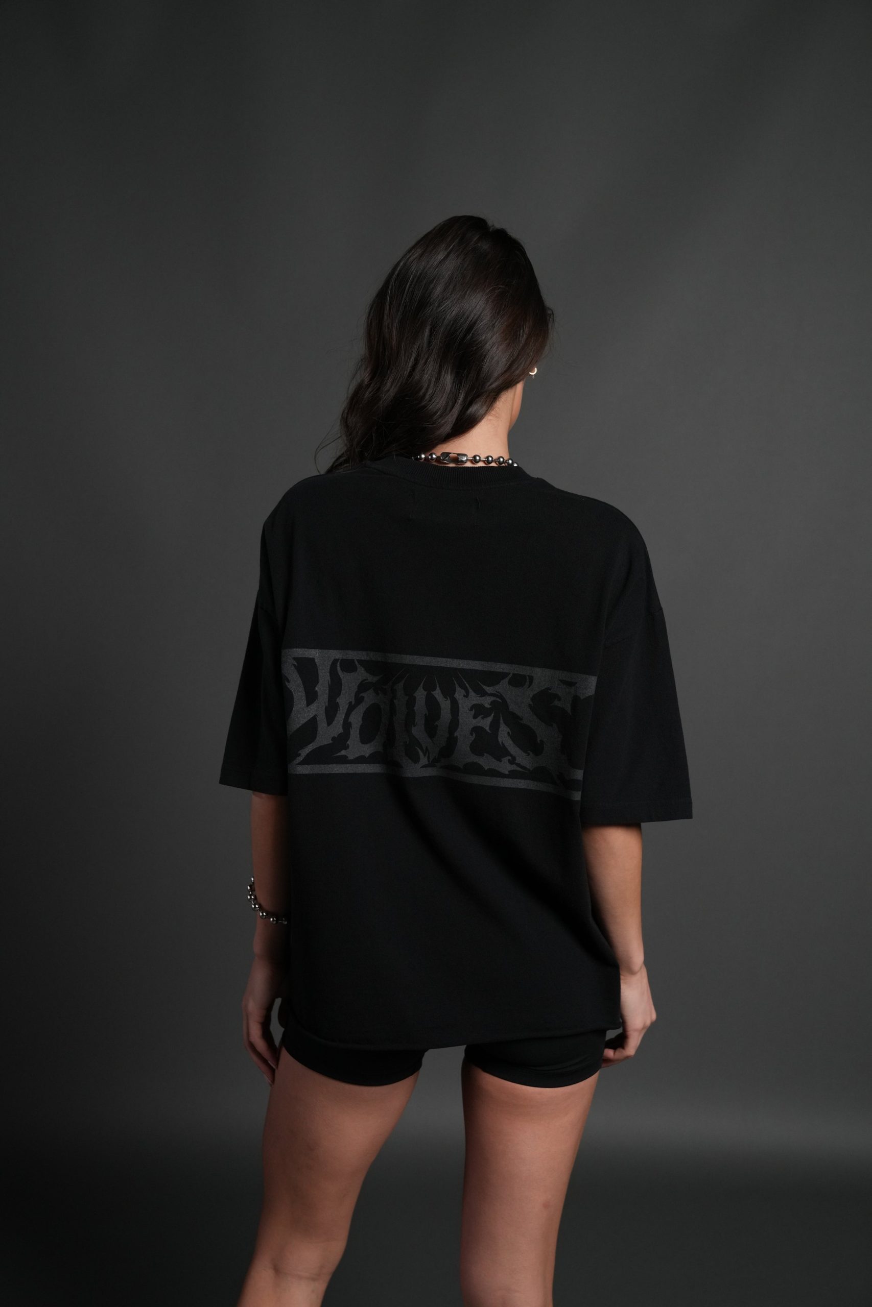 Punisher Grunge Mid-Length Raw Hem Tee in Black - Image 9