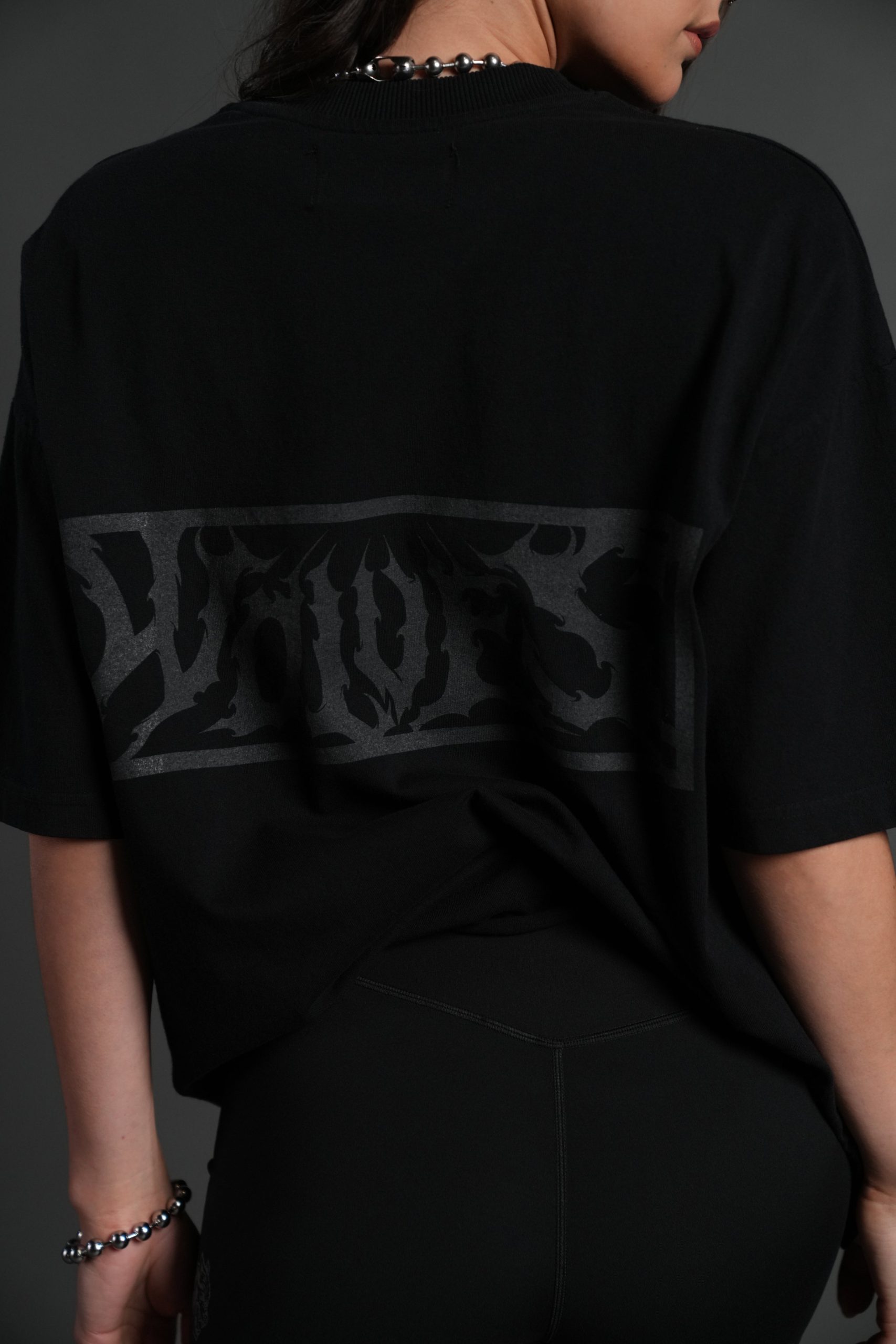 Punisher Grunge Mid-Length Raw Hem Tee in Black - Image 16