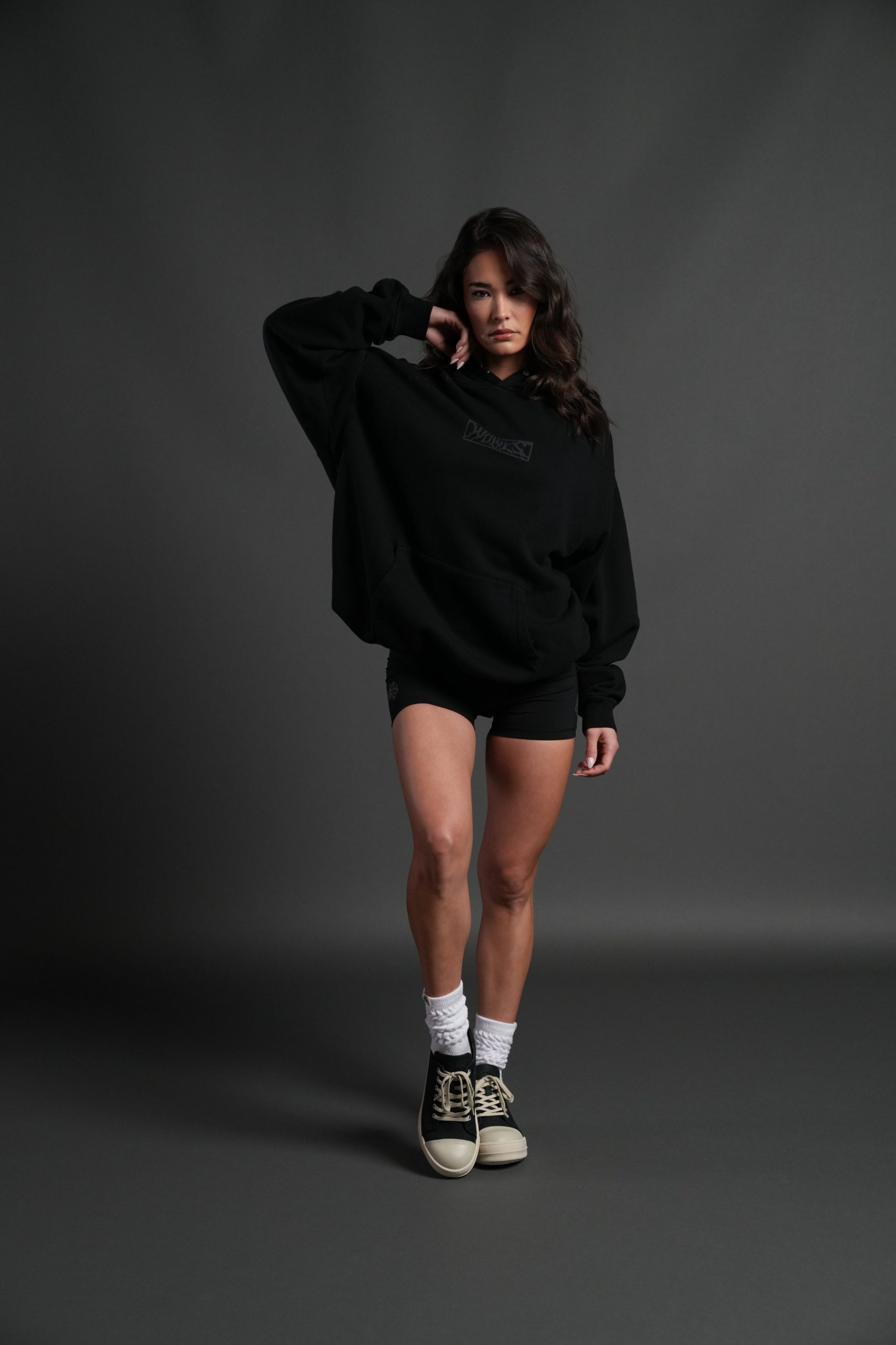 Punisher Box Cut Pierce Hoodie in Black - Image 5