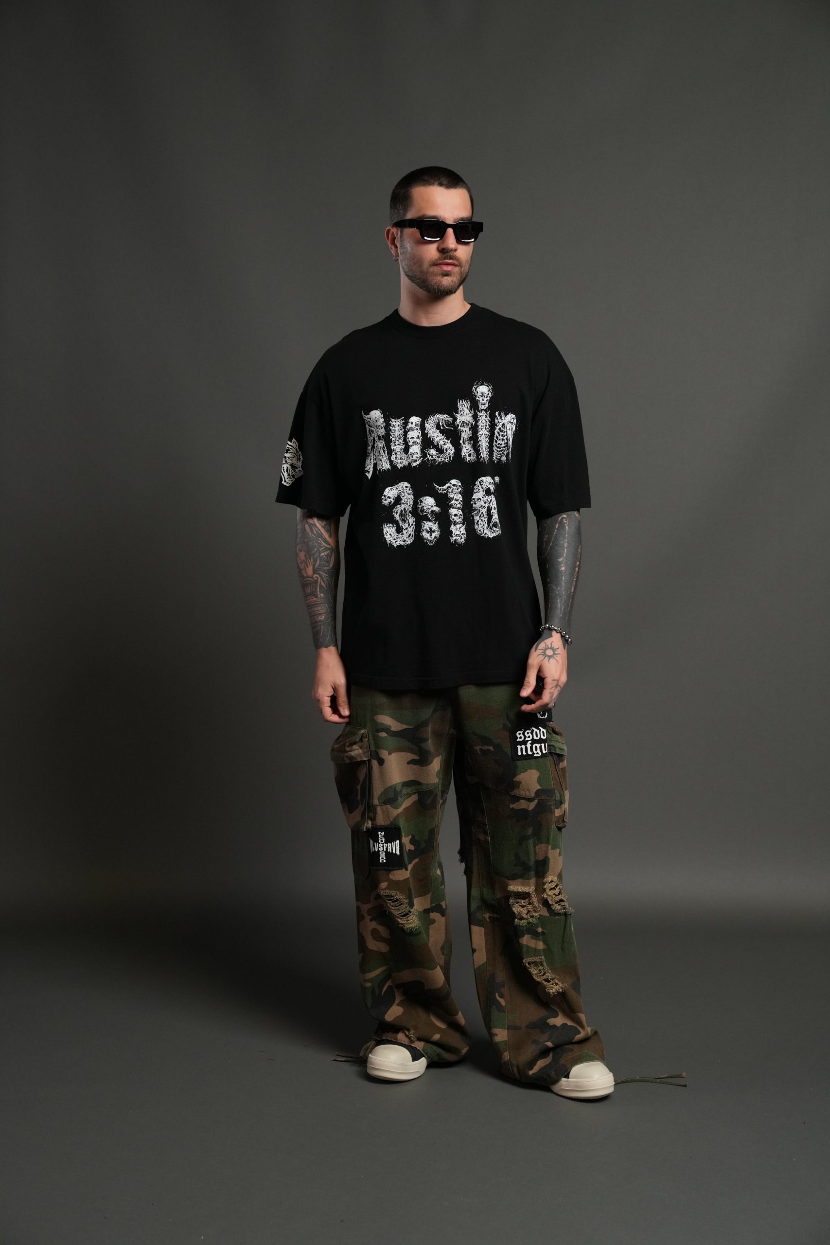 Stone Cold Riddick Premium Oversized Tee in Black - Image 7
