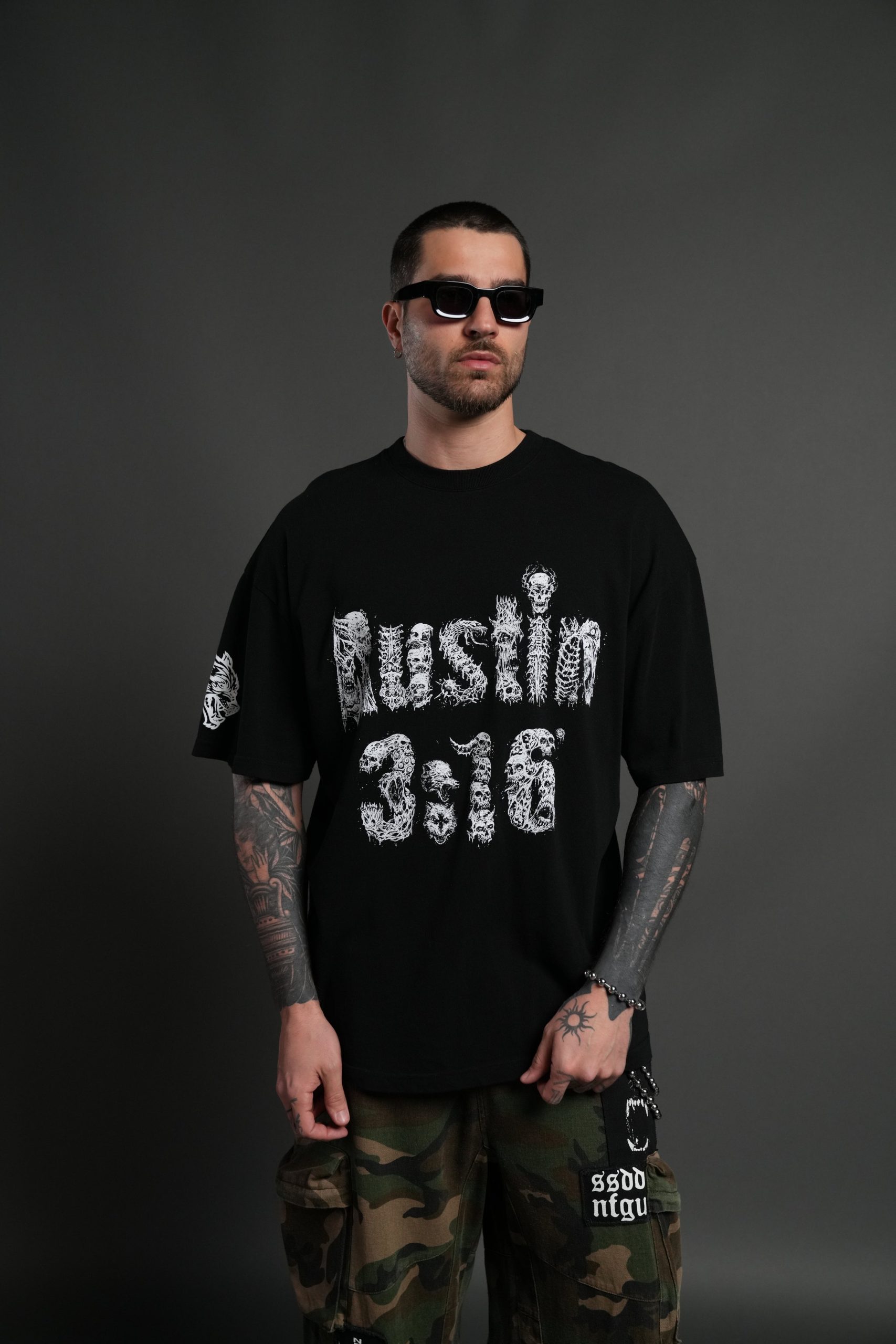 Stone Cold Riddick Premium Oversized Tee in Black - Image 4