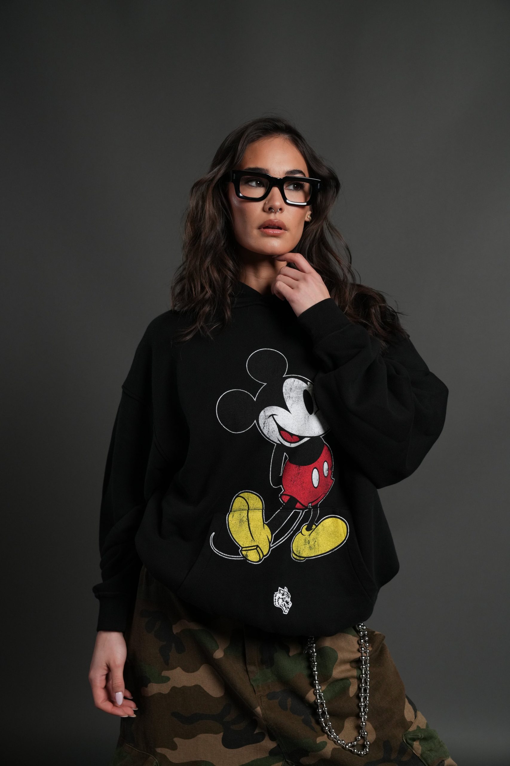 Mickey Mouse Pierce Hoodie in Black - Image 5
