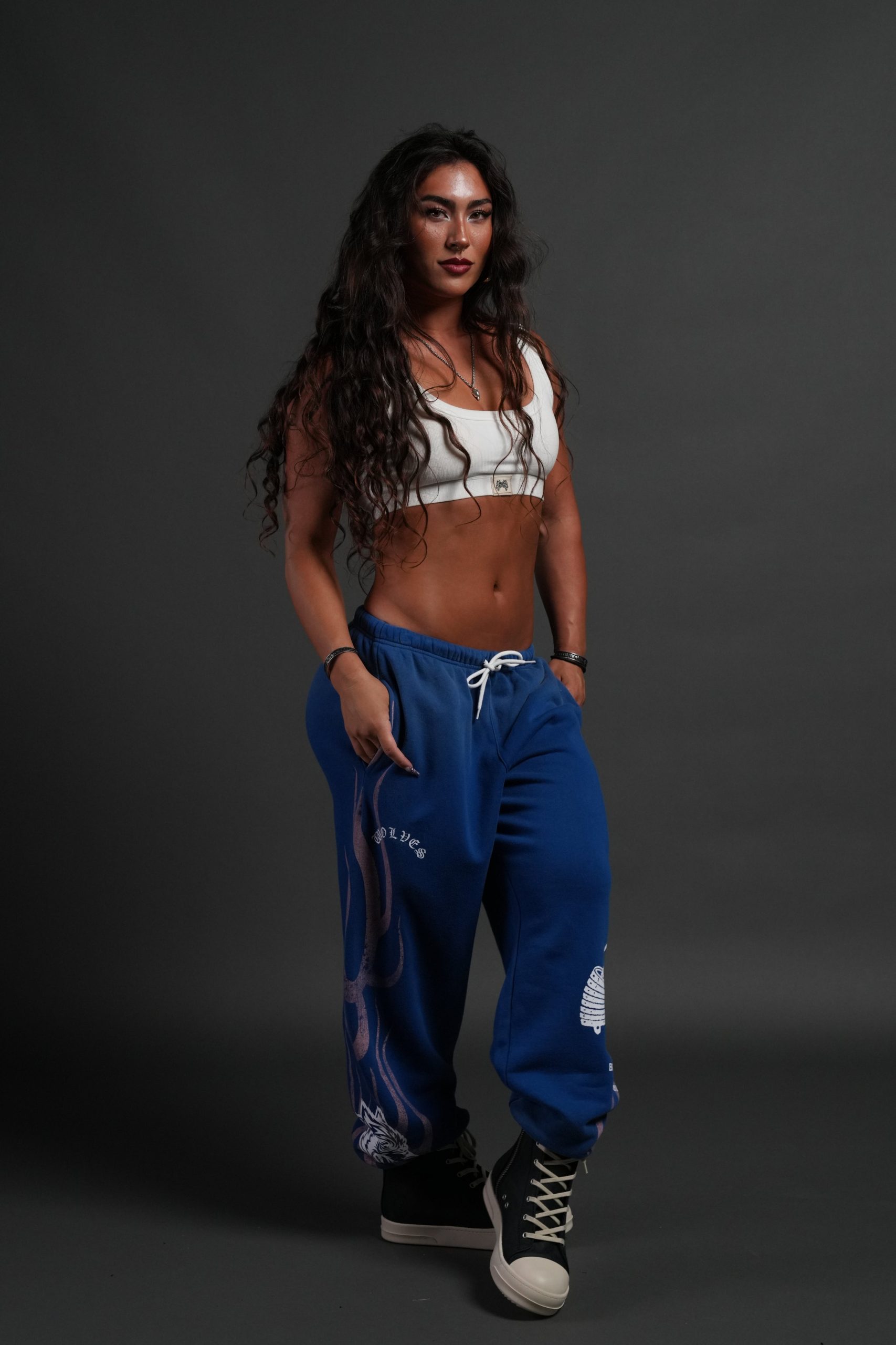 Powerhouse of the Cherub Unisex Lightweight Lounger Sweat Pants in Darc Cobalt Drift Wash - Image 13