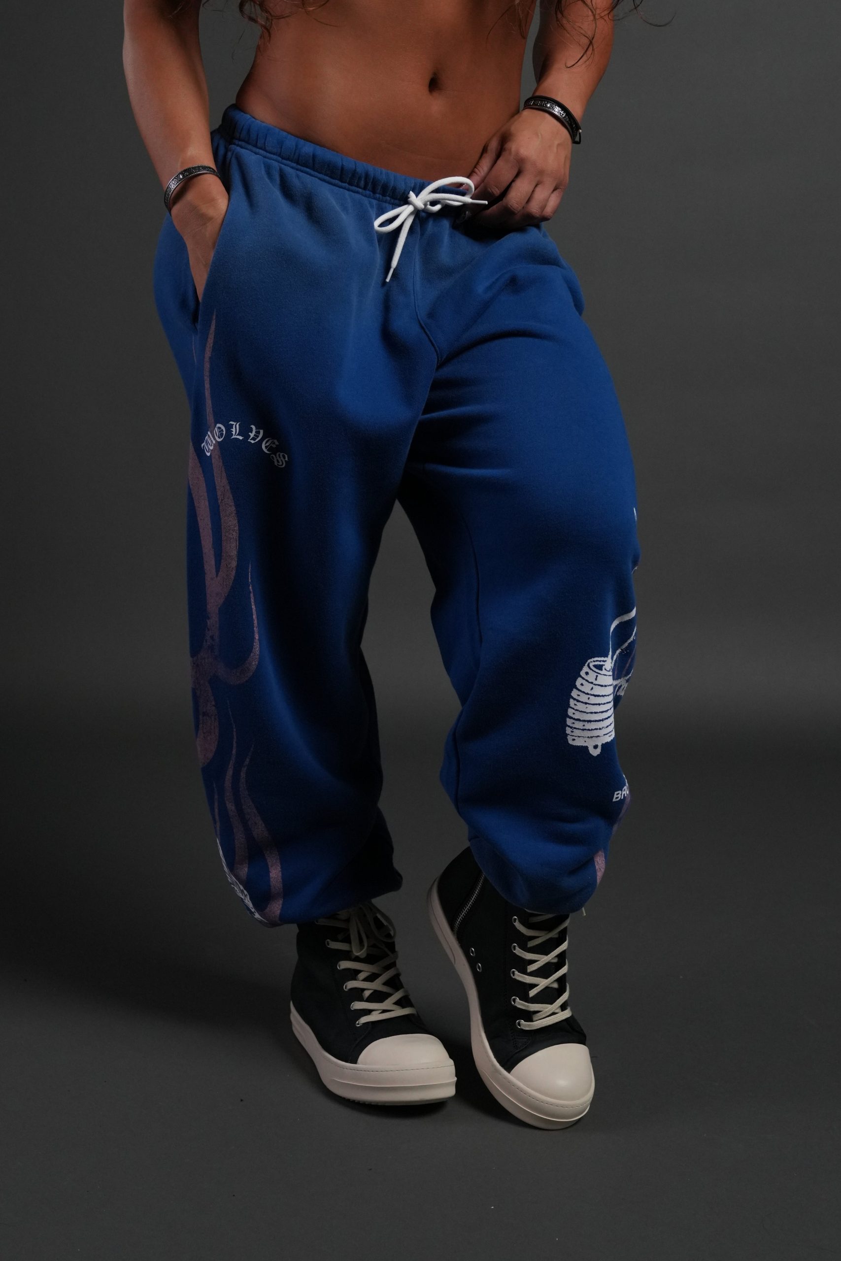 Powerhouse of the Cherub Unisex Lightweight Lounger Sweat Pants in Darc Cobalt Drift Wash - Image 8