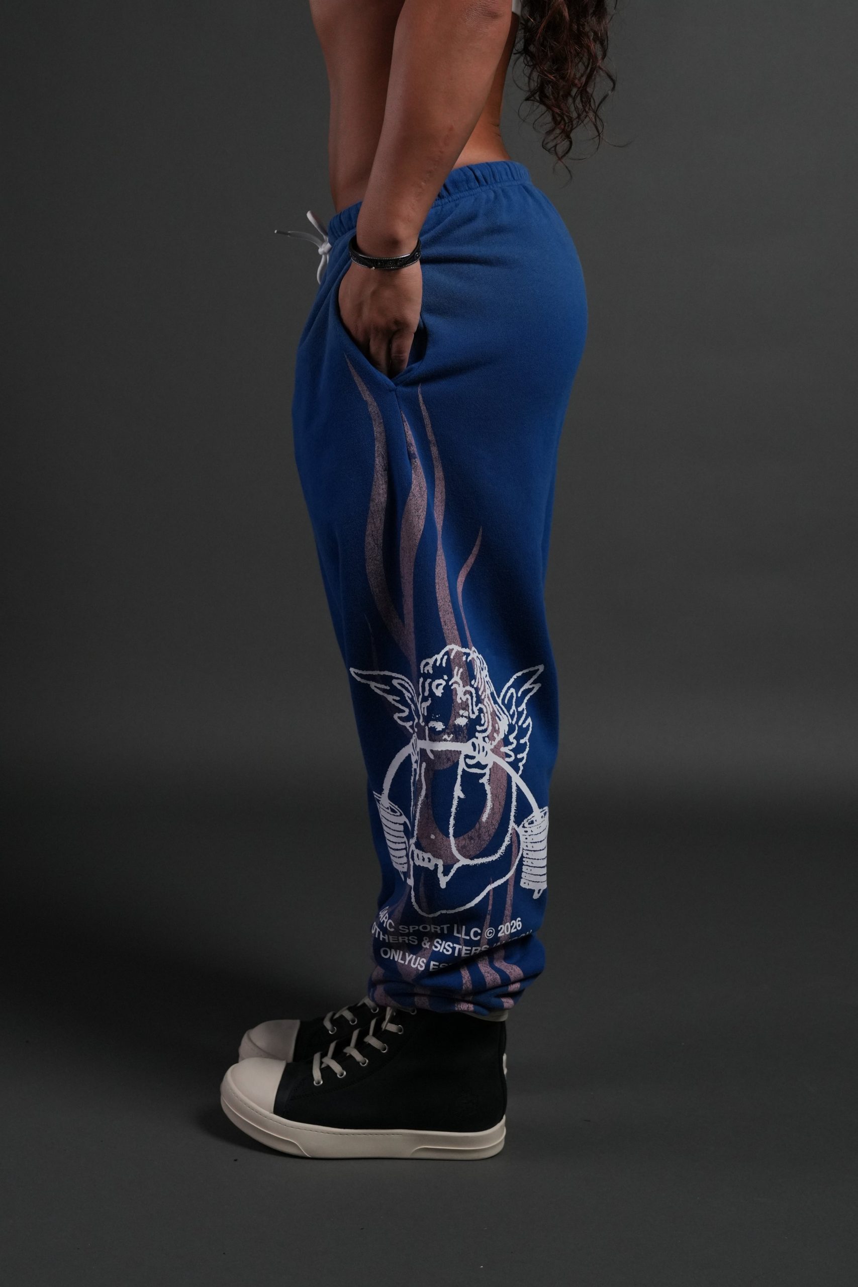 Powerhouse of the Cherub Unisex Lightweight Lounger Sweat Pants in Darc Cobalt Drift Wash - Image 9