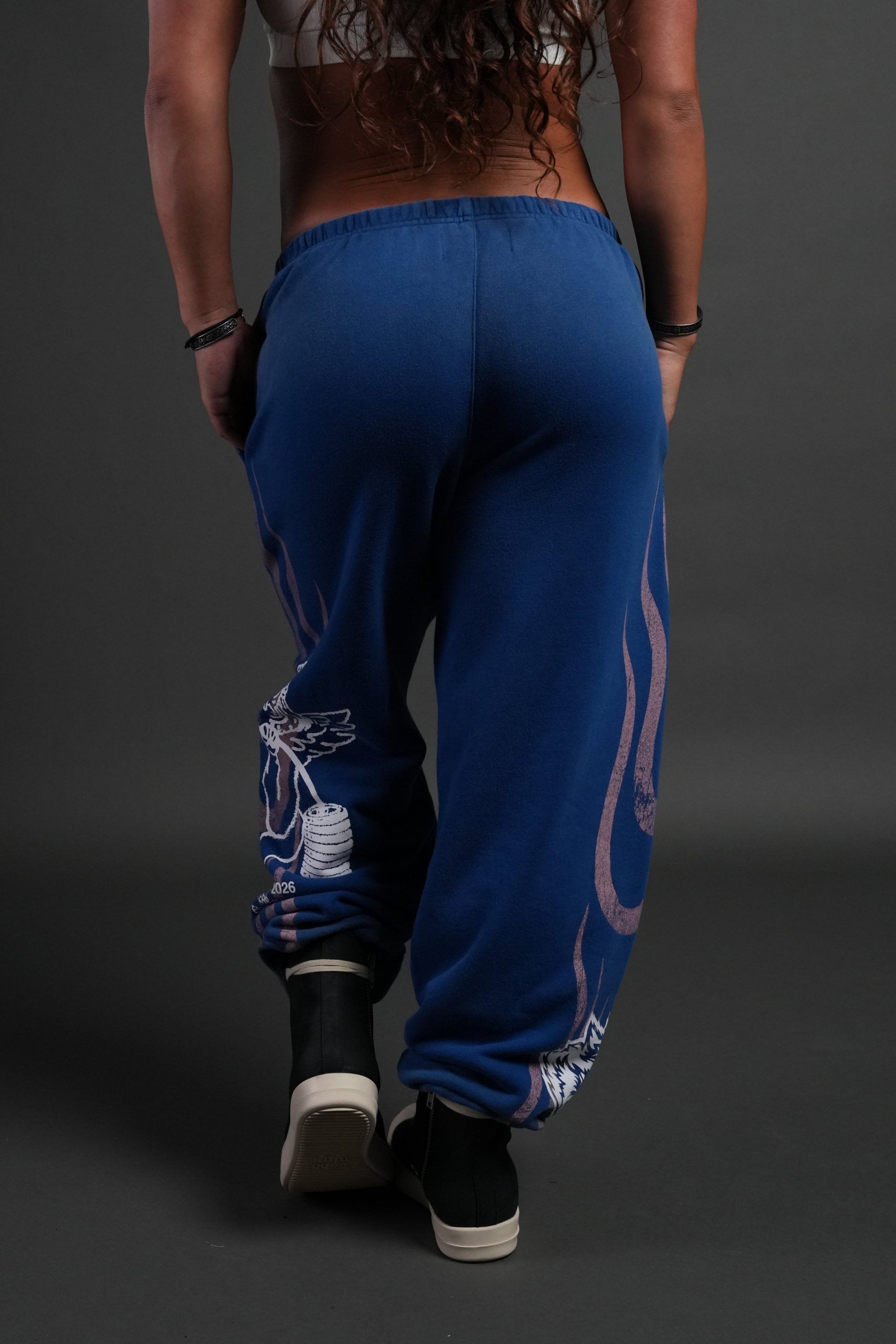 Powerhouse of the Cherub Unisex Lightweight Lounger Sweat Pants in Darc Cobalt Drift Wash - Image 10