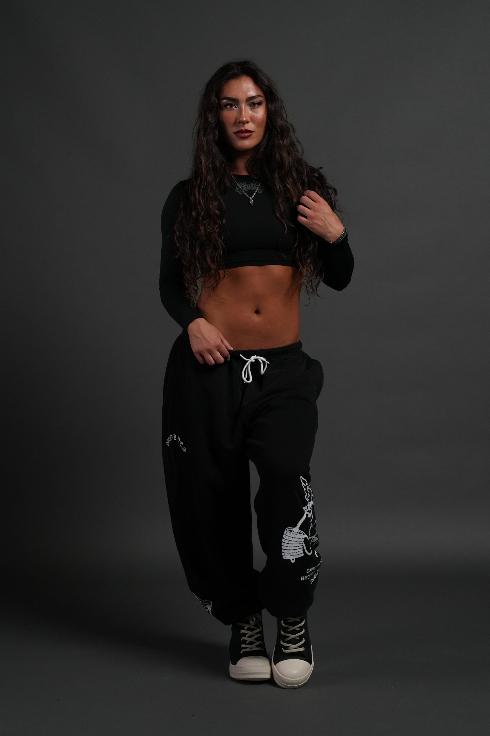 Powerhouse of the Cherub Unisex Lightweight Lounger Sweat Pants in Black Drift Wash - Image 6