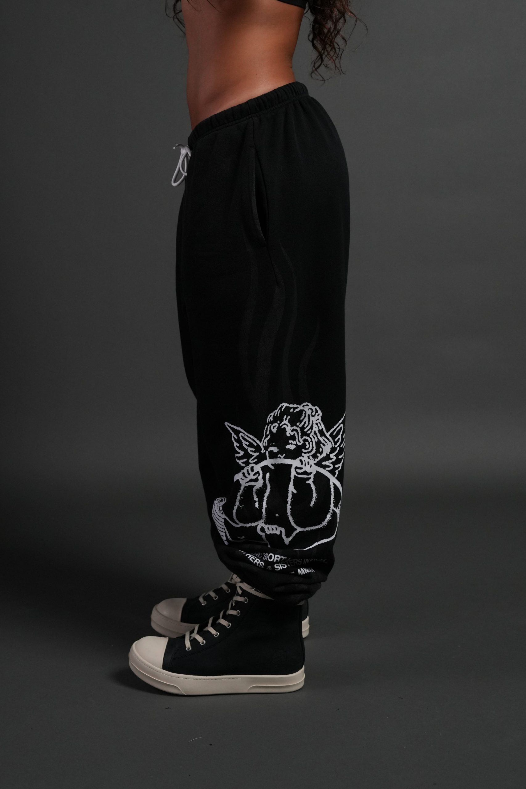 Powerhouse of the Cherub Unisex Lightweight Lounger Sweat Pants in Black Drift Wash - Image 4