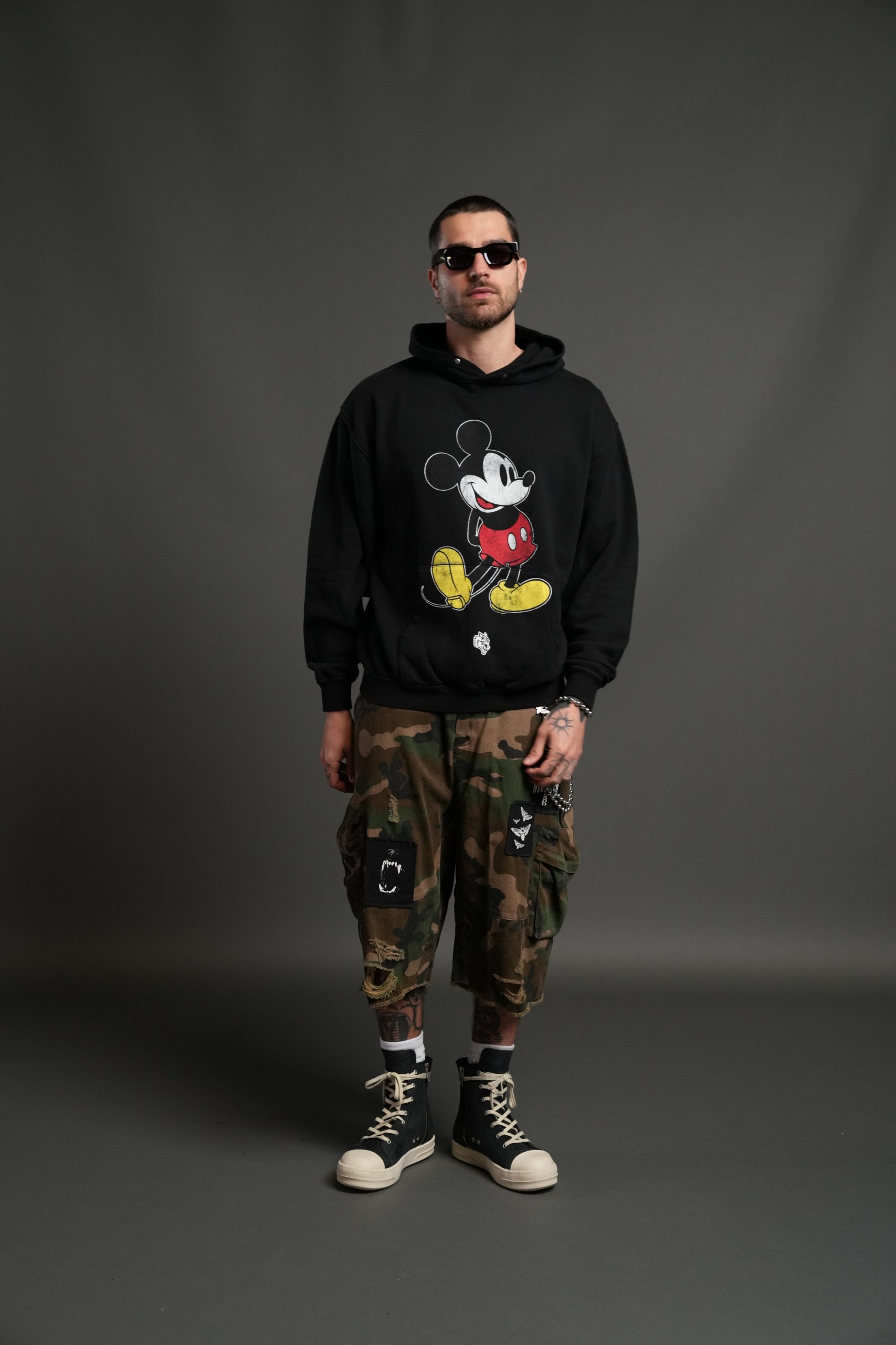 Mickey Mouse Pierce Hoodie in Black - Image 7