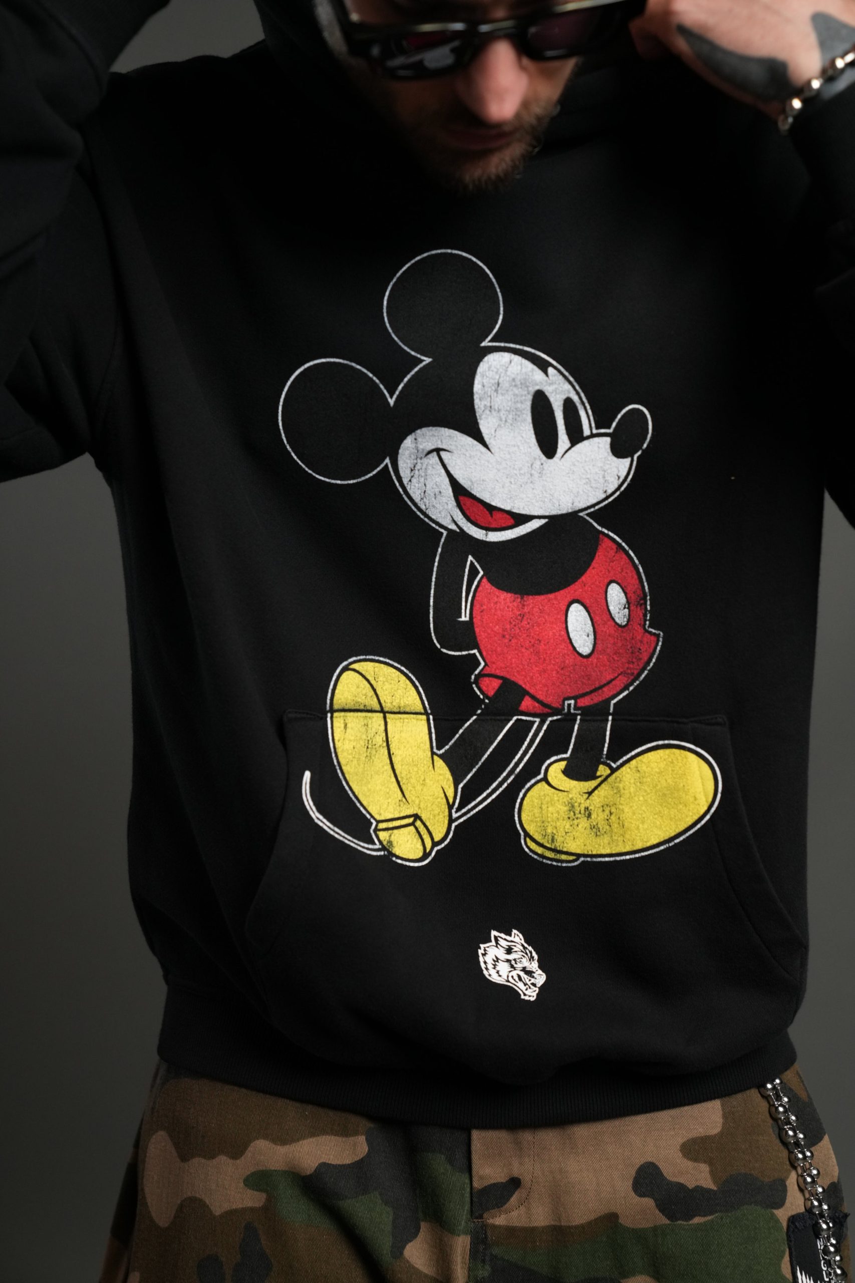 Mickey Mouse Pierce Hoodie in Black - Image 14