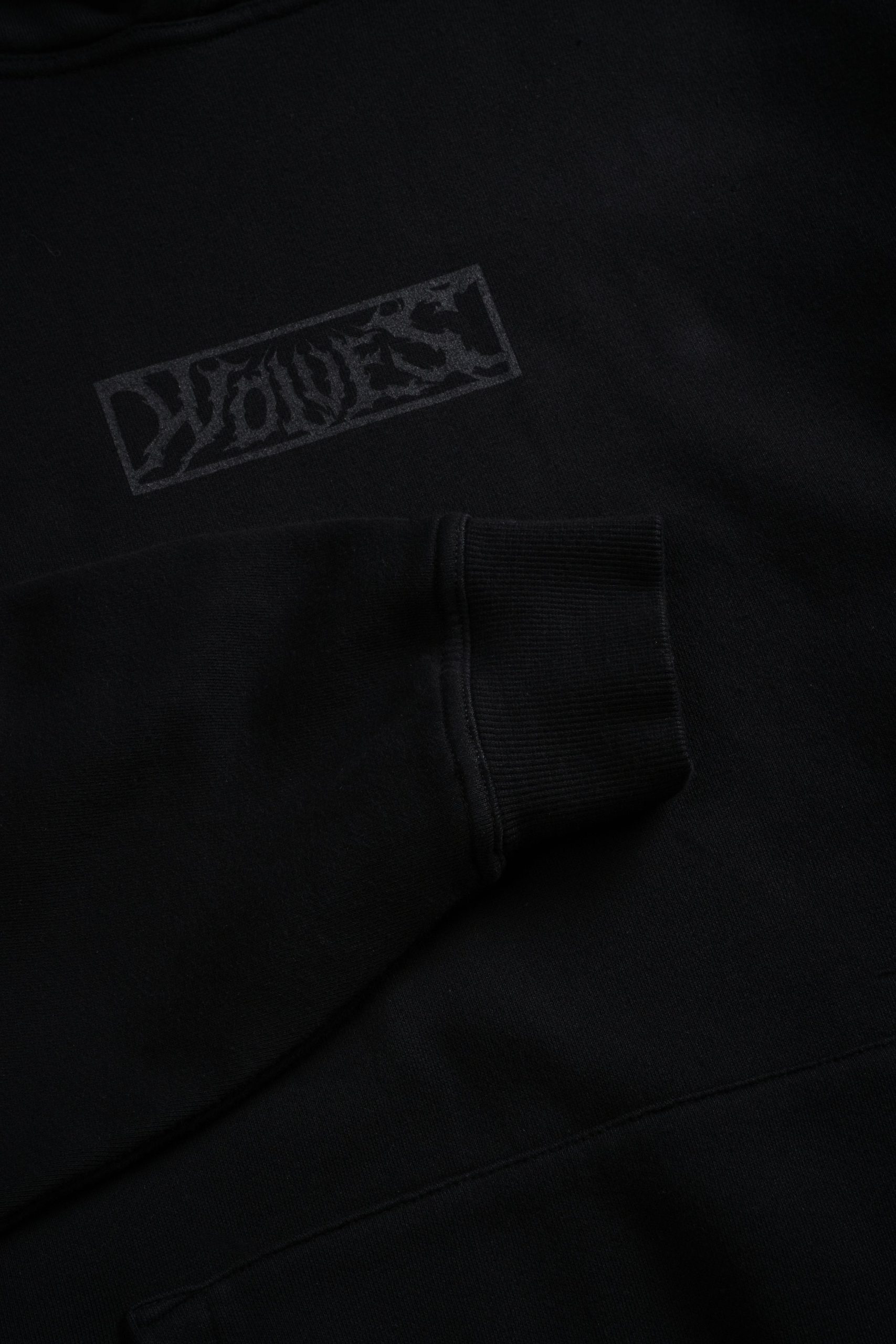 Punisher Box Cut Pierce Hoodie in Black - Image 8