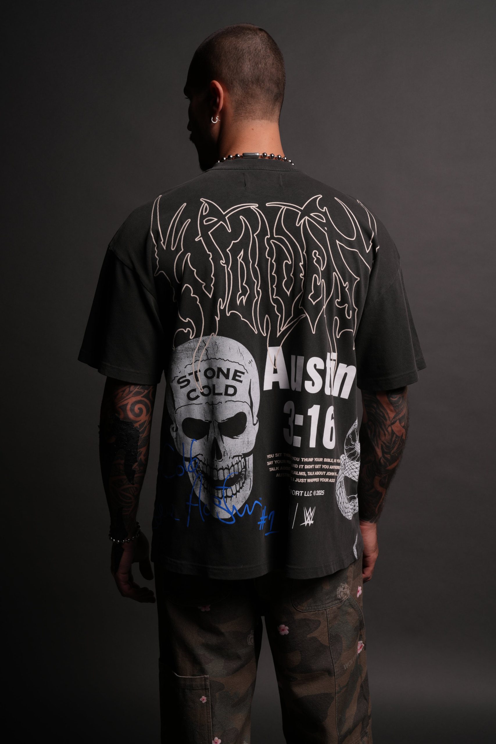 Austin 3:16 Premium Oversized Tee in Wolf Gray - Image 4