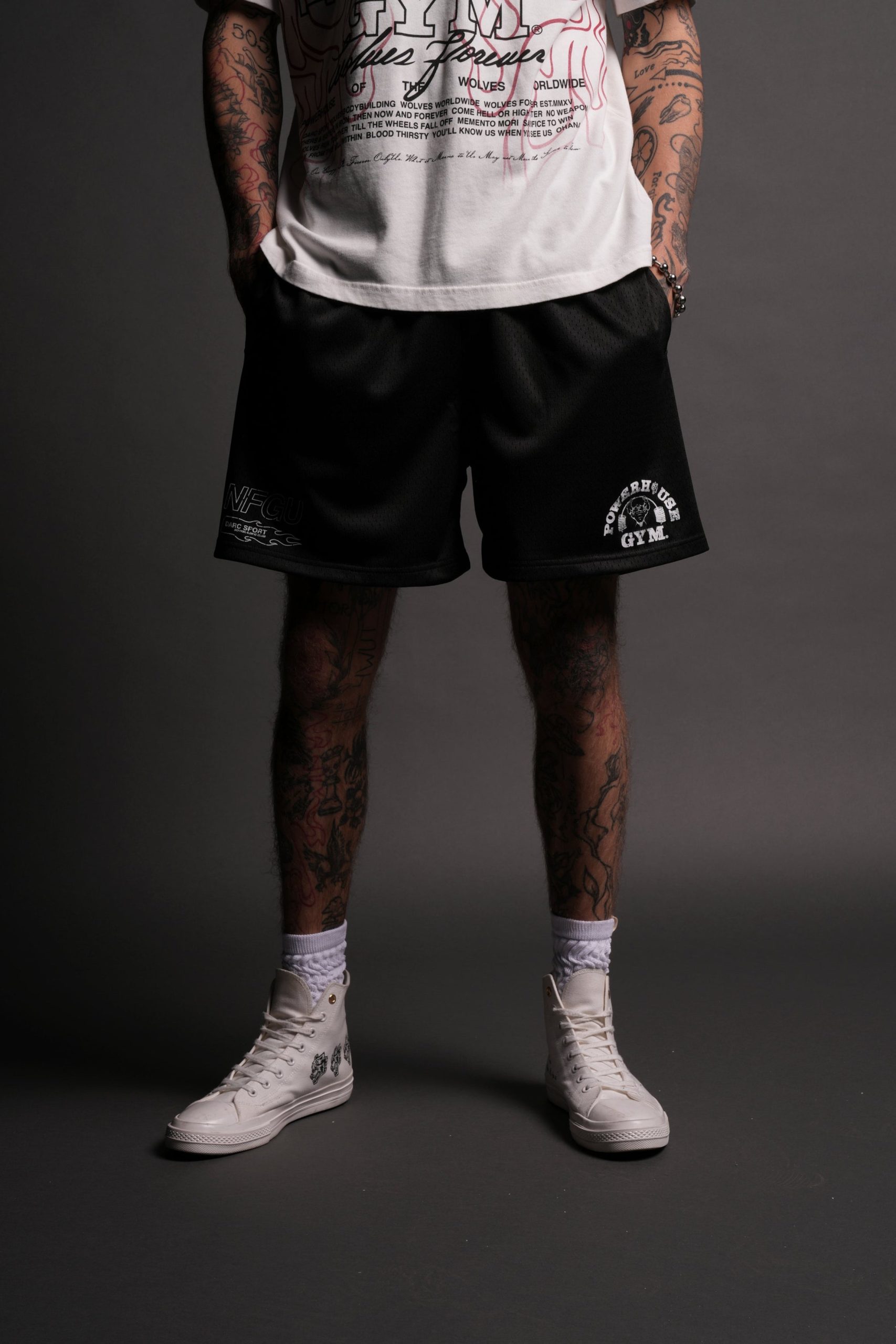 NFGU Powerhouse Mesh Shorts in Black - Image 2