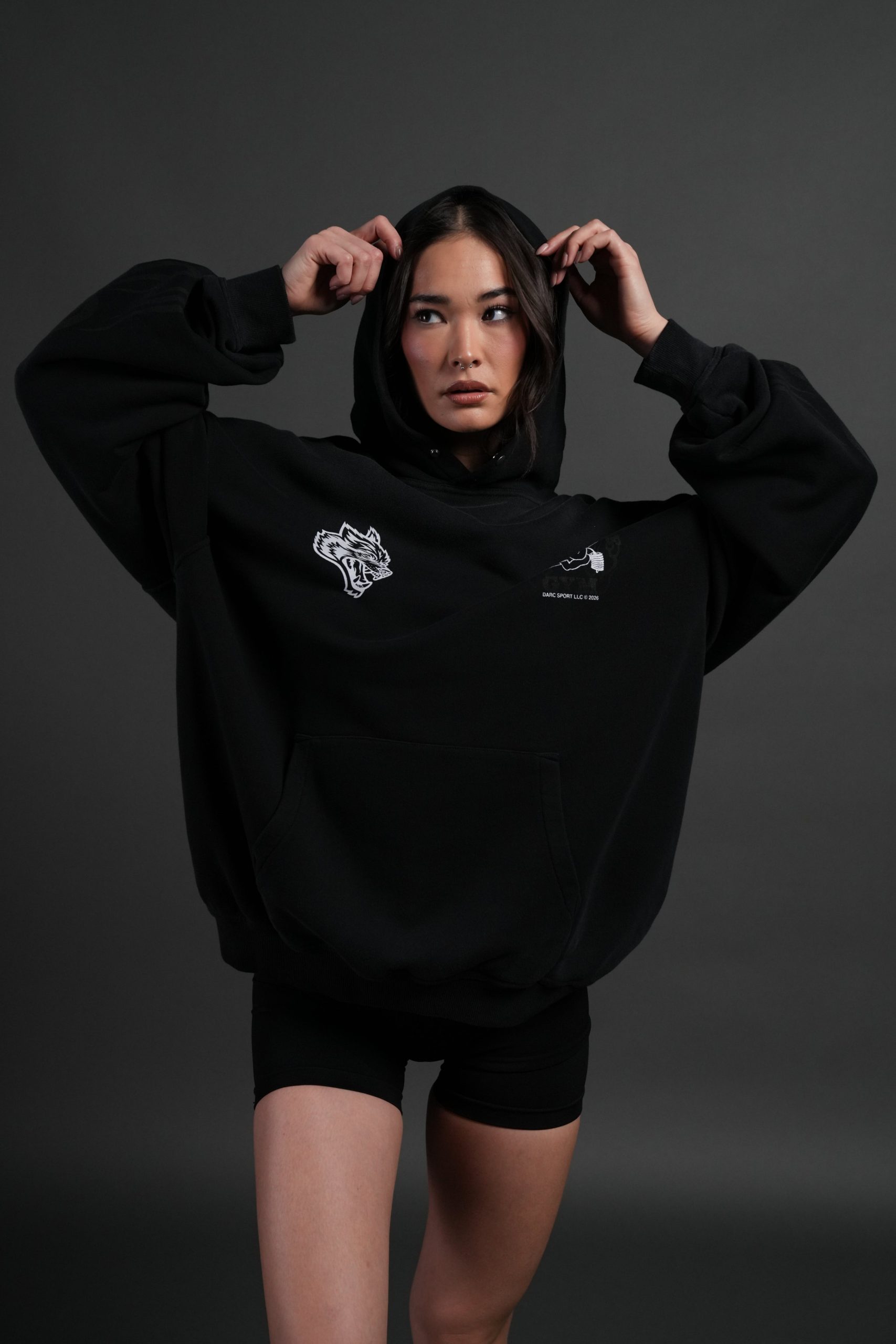 Powerhouse of the Cherub Unisex Pierce Hoodie in Black Drift Wash - Image 9