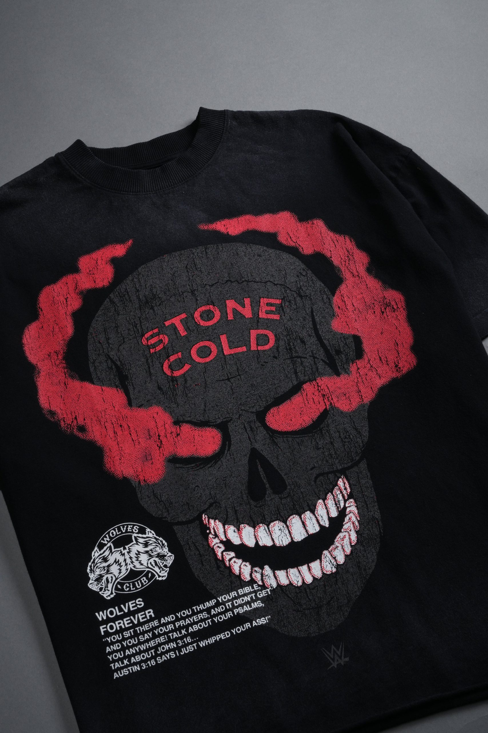 Stone Cold Forever Grunge Mid-Length Raw Hem Tee in Black Drift Wash - Image 9