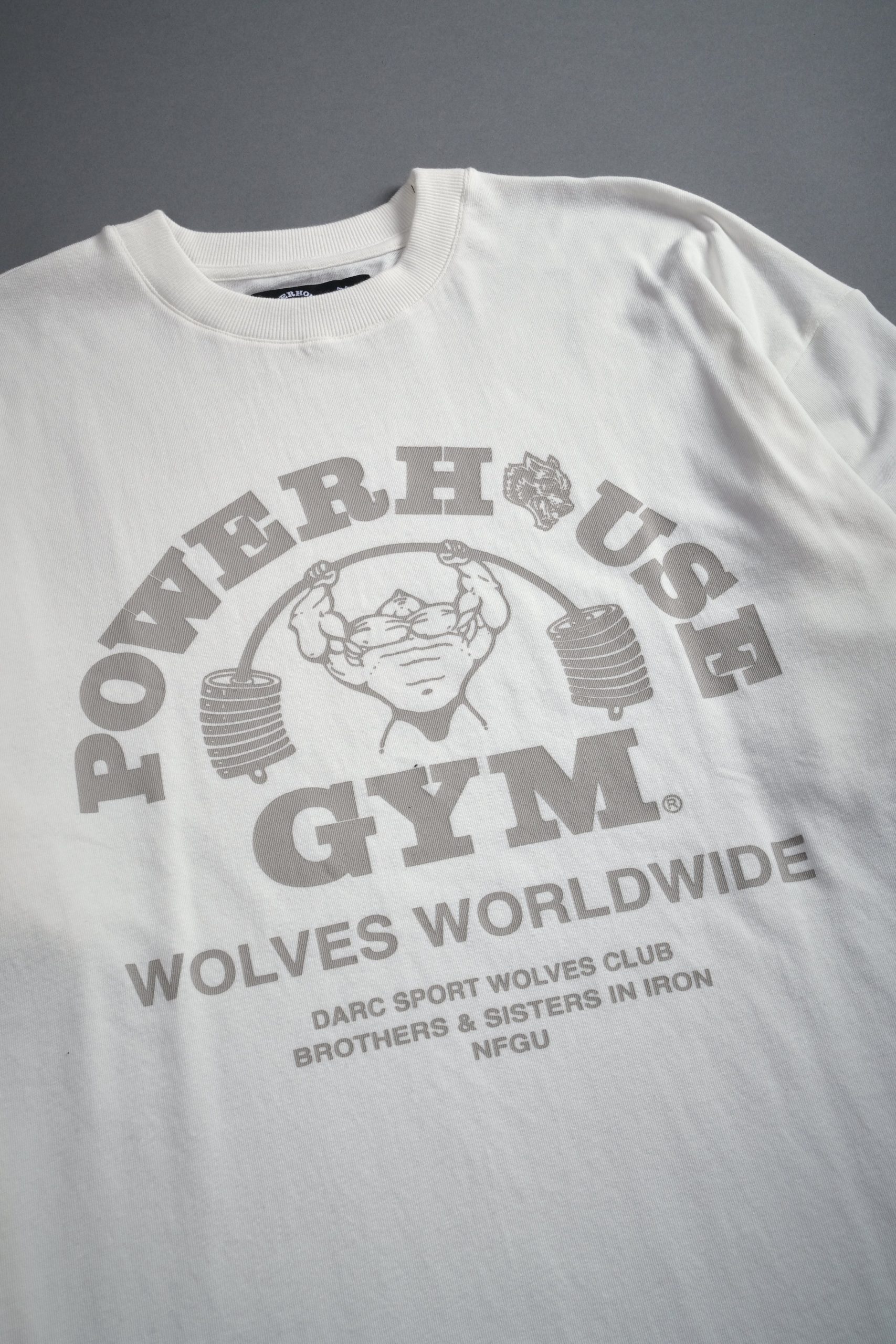 Powerhouse of the Wolves Premium Oversized Tee in Cream - Image 9