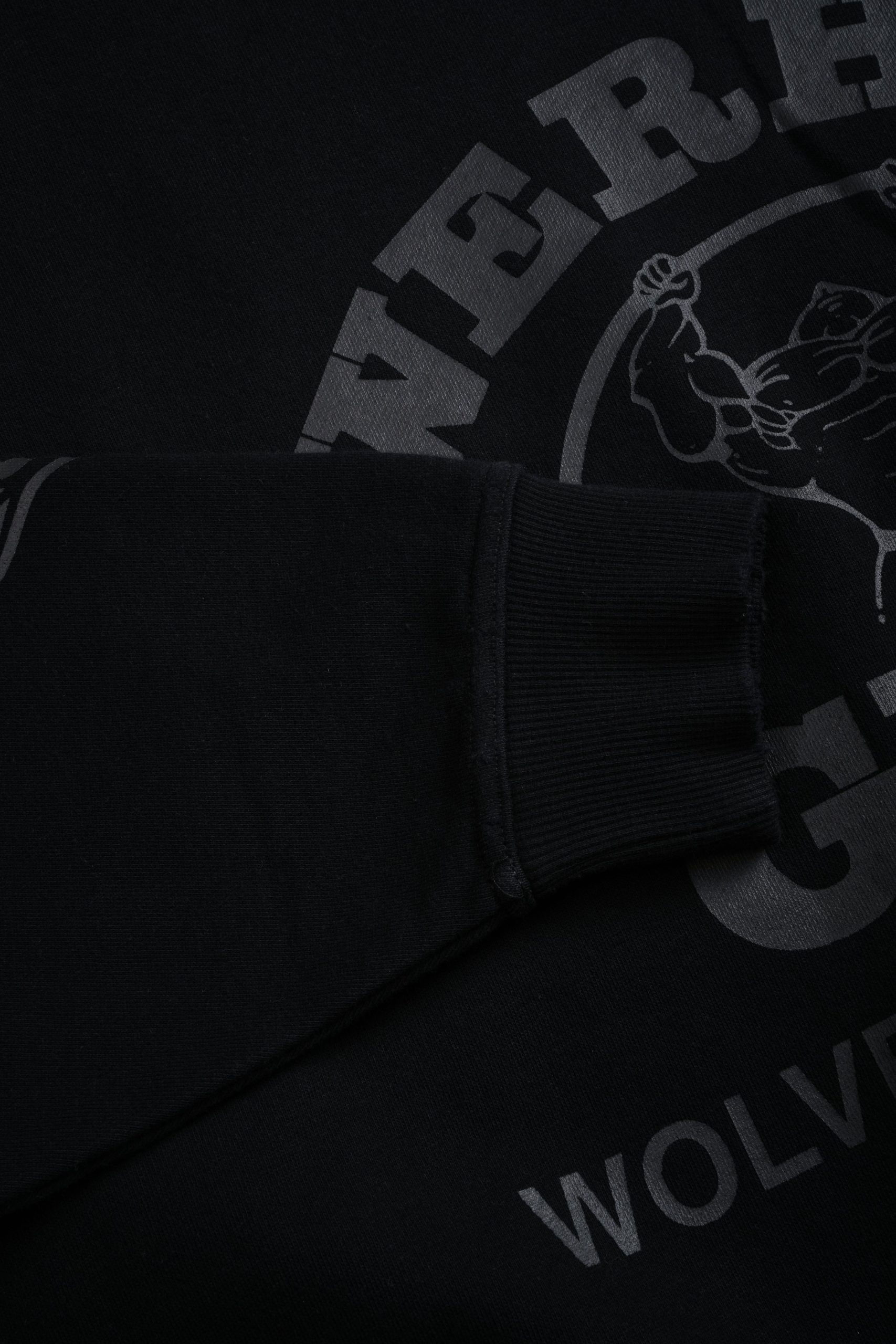 Powerhouse of the Wolves Destroyed Oversized London Crewneck in Black - Image 17