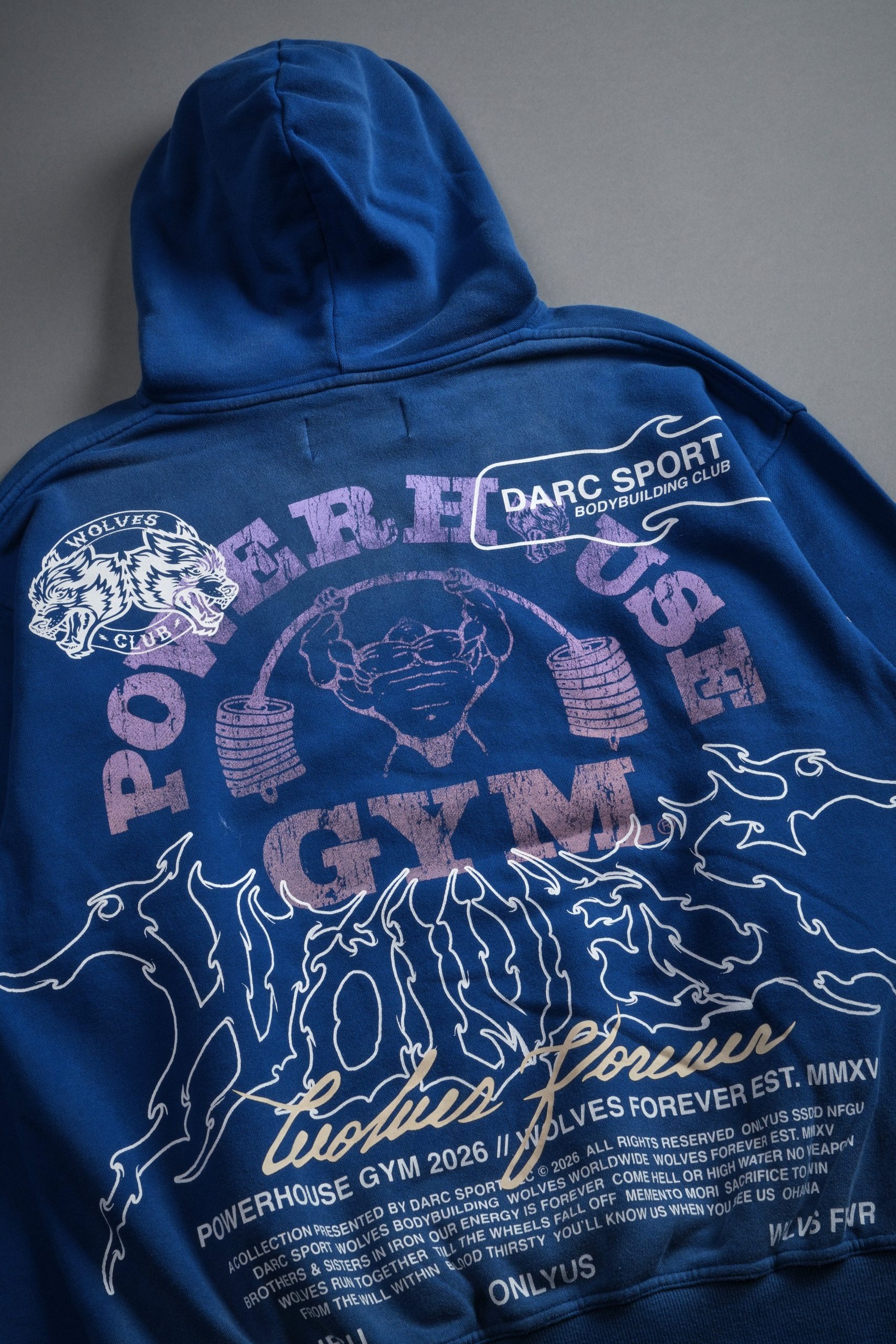 Powerhouse Hesh Pierce Hoodie in Darc Cobalt Drift Wash - Image 11