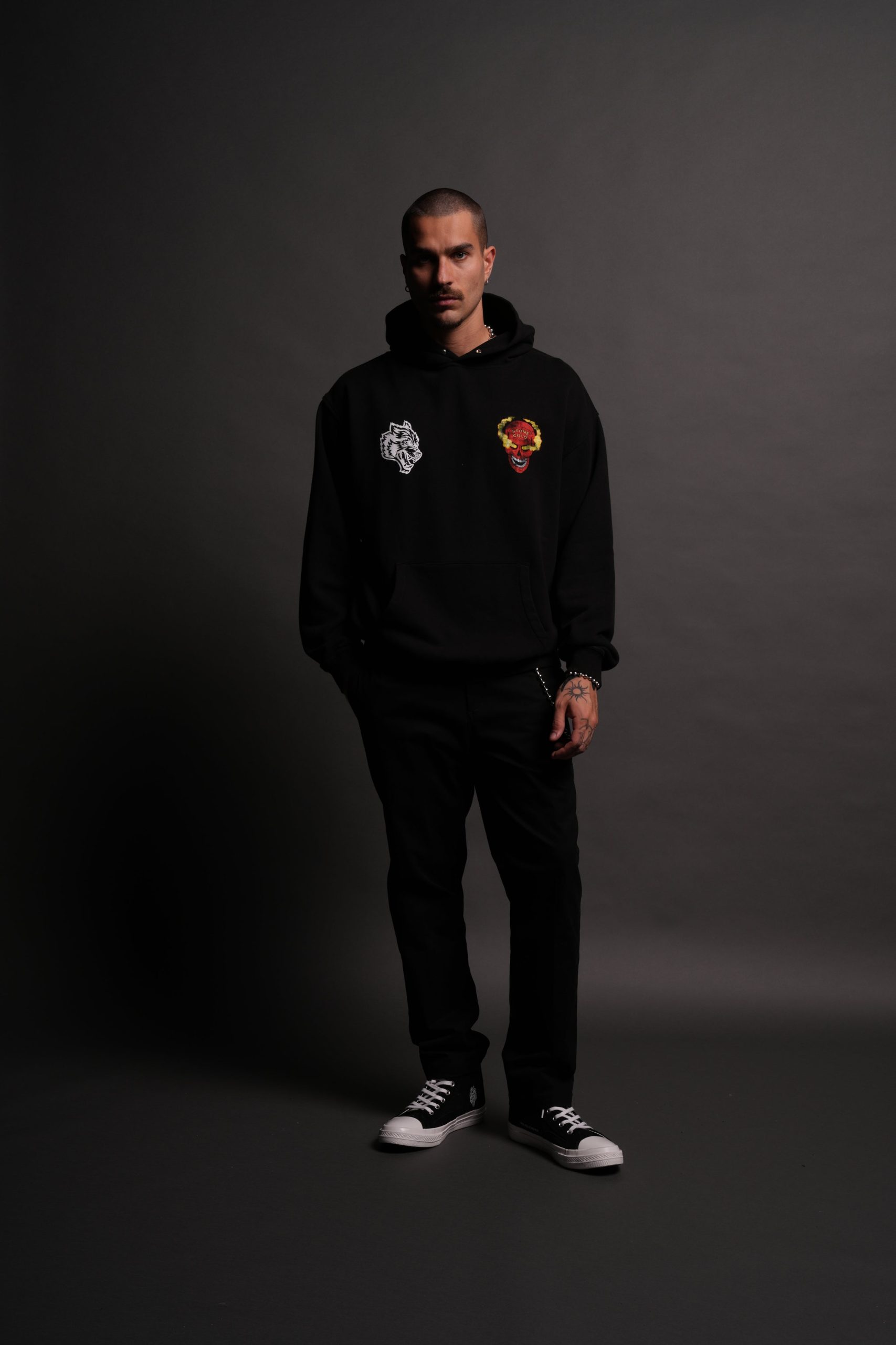 Stone Cold Pierce Hoodie in Black - Image 6