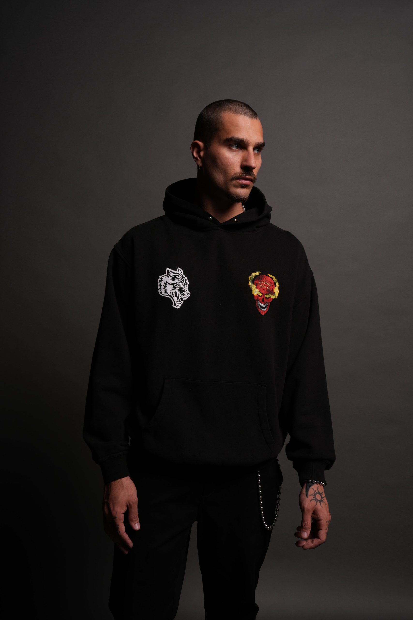 Stone Cold Pierce Hoodie in Black - Image 2