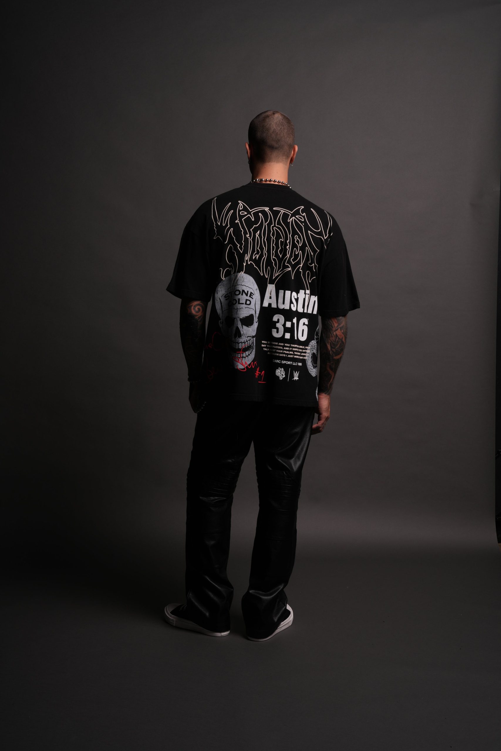 Austin 3:16 Premium Oversized Tee in Black - Image 5