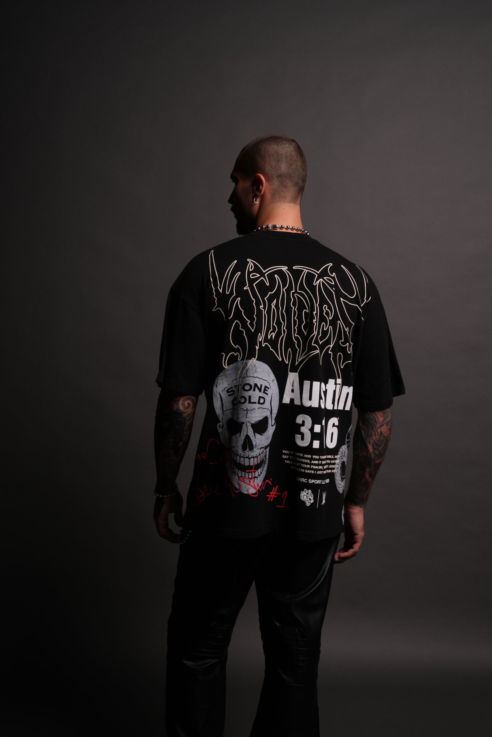 Austin 3:16 Premium Oversized Tee in Black - Image 4