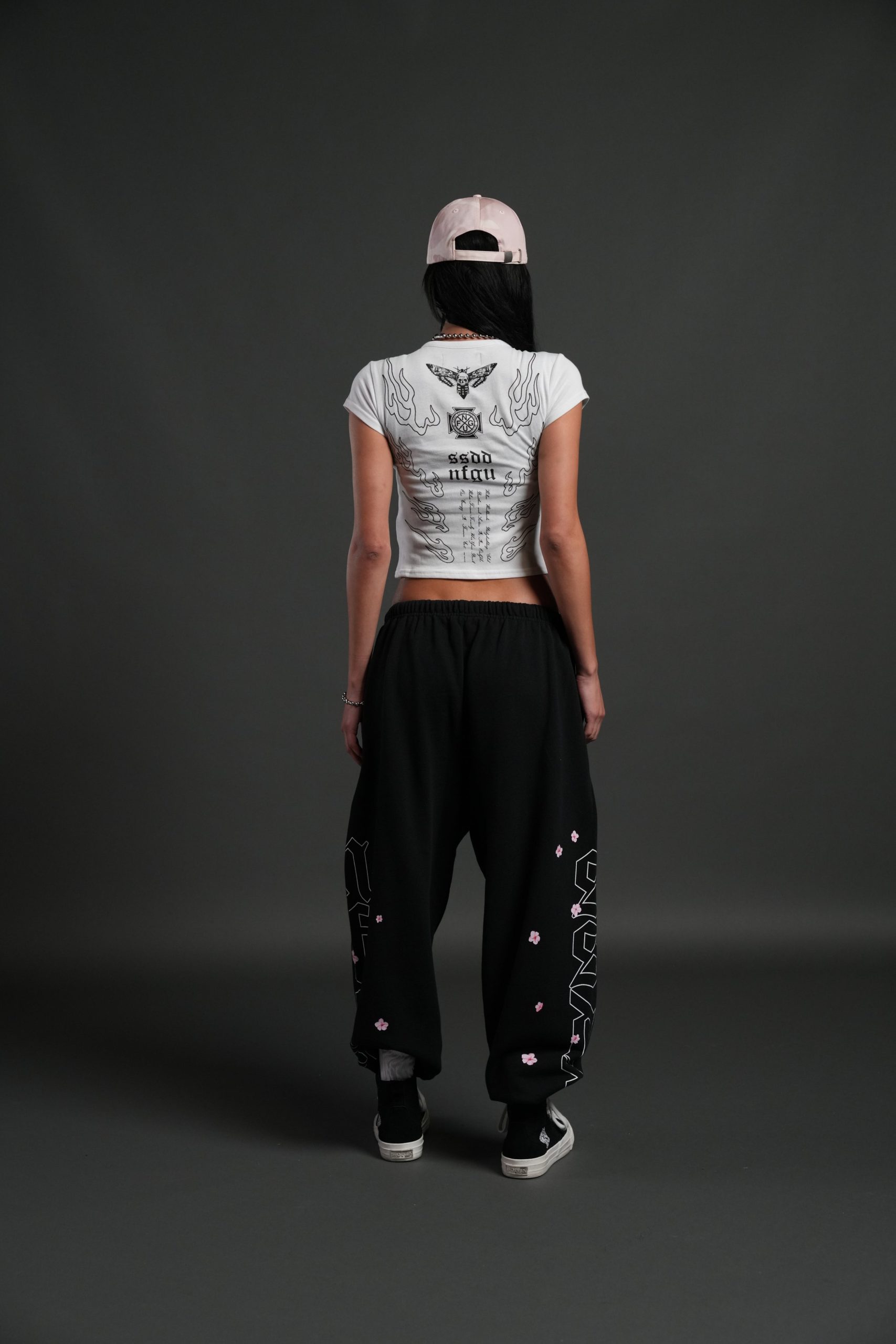 Moth Flames V2 Baby Tee in White - Image 4