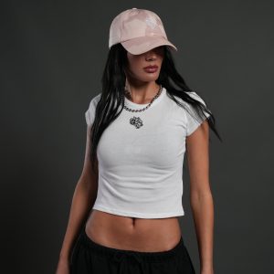 Moth Flames V2 Baby Tee in White