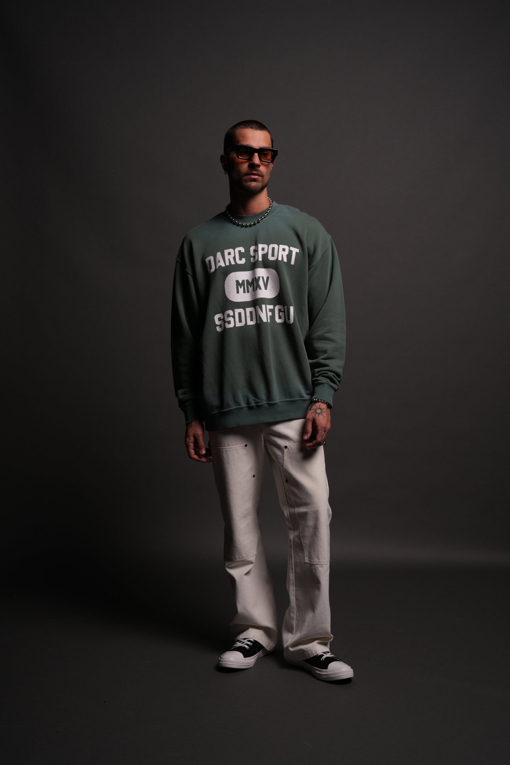 Wolves Forever London Unisex Crewneck in Hunter Green Driftwash - Image 5