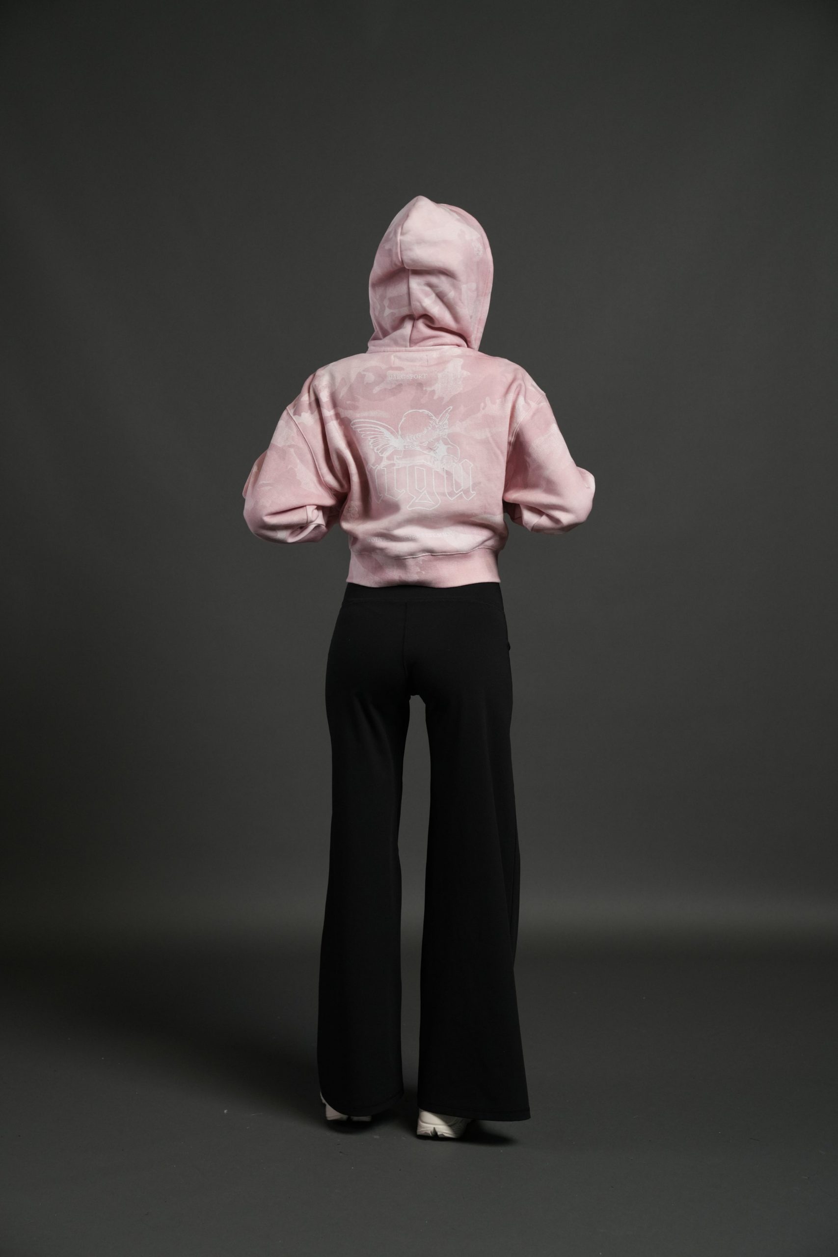 Cherub NFGU Sage Cropped Zip Hoodie in Blush Vintage Woodland Camo - Image 4