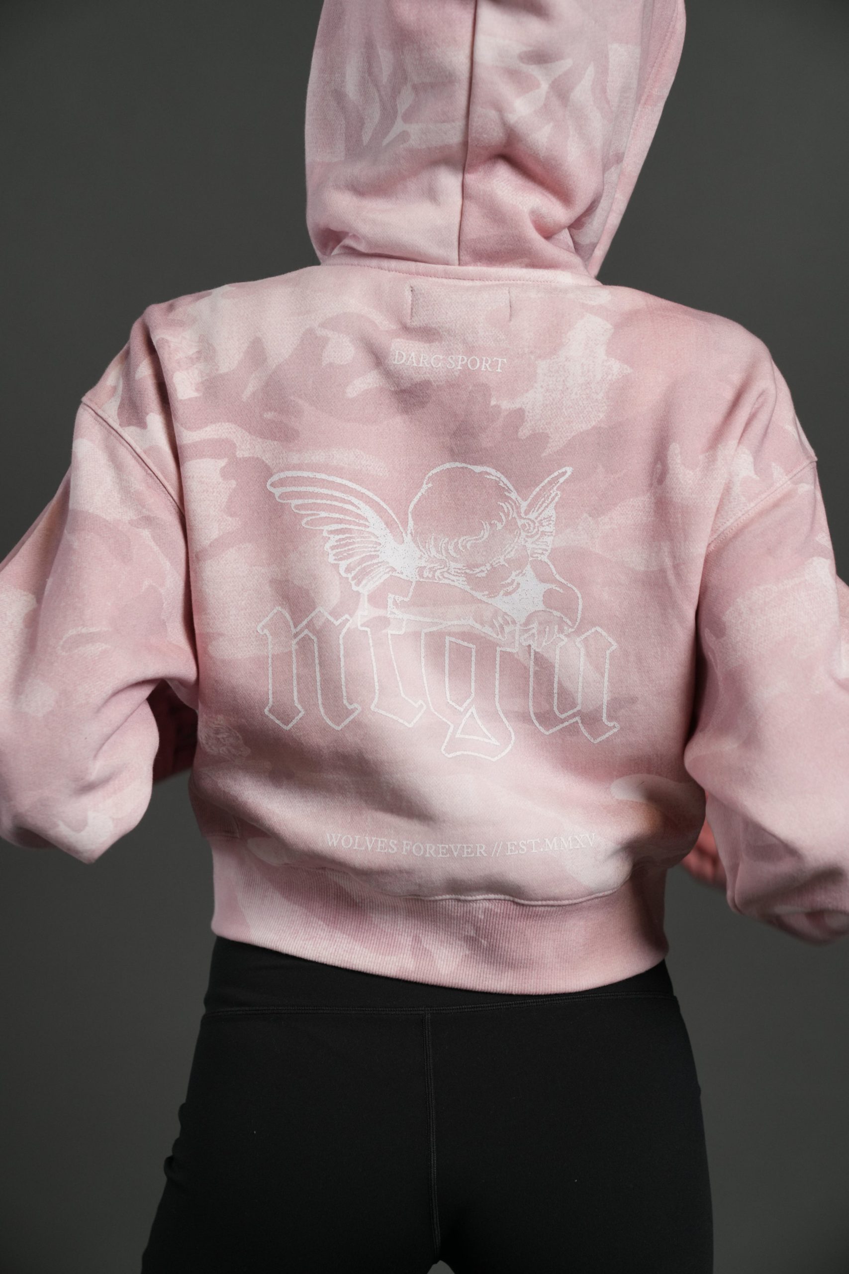 Cherub NFGU Sage Cropped Zip Hoodie in Blush Vintage Woodland Camo - Image 6