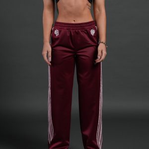 Dual Wolf Juliette Tearaway Track Pants in Deep Raspberry