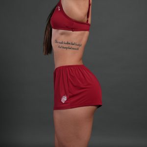 Dual Wolf Heidi Silky Lounge Shorts in Deep Raspberry