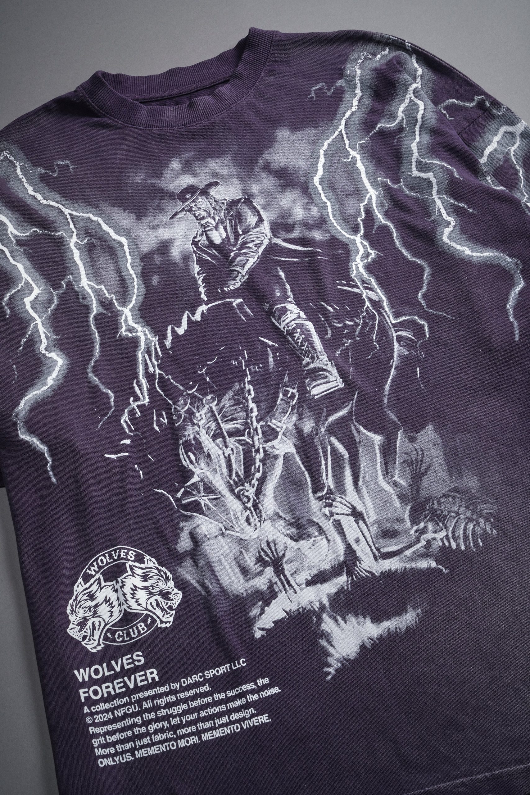 The Last Ride Premium Oversized Tee in Phantom Purple Sun Fade - Image 3